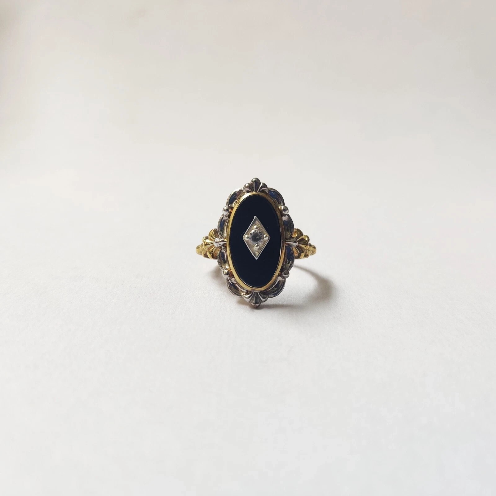 Art Deco Style Victorian handmade Black onyx Wedding Anniversary 925 Silver Ring