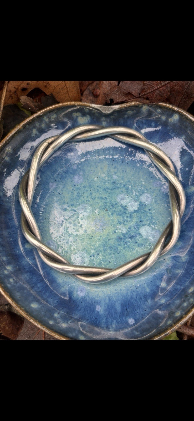 Vintage Sterling Silver Twist Solid Bangle Bracelet Size 7 & 1/2 Weight 18G