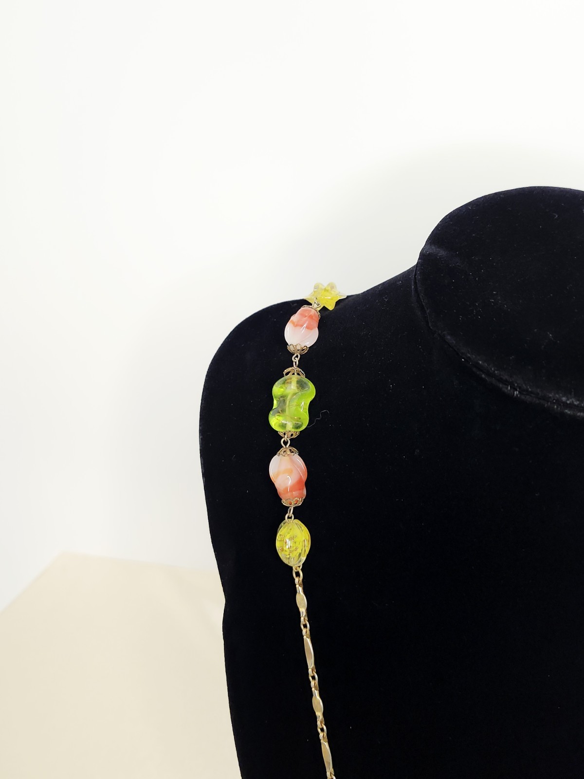 Vintage 36″ Long Artisan Crafted Art Glass Beaded Necklace – Venetian Or Czech?