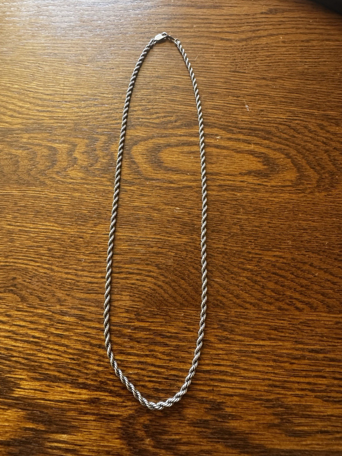 925 Sterling Silver Oxidized Twisted Rope Chain Necklace 20” 14.17g