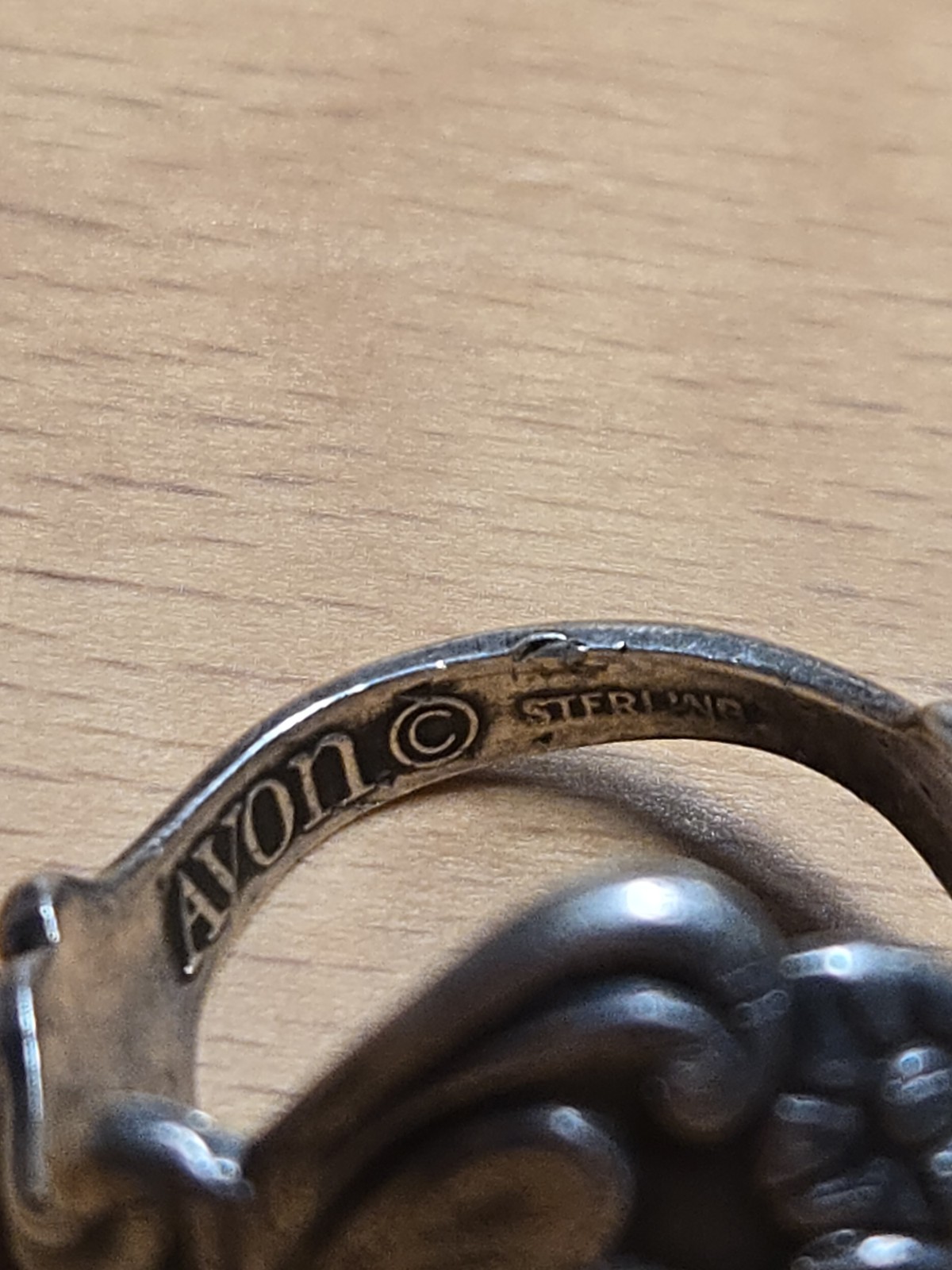 Vintage Avon Sterling Silver Hearts Flowers Spoon Ring Adjustable Size 4-8 4.83g