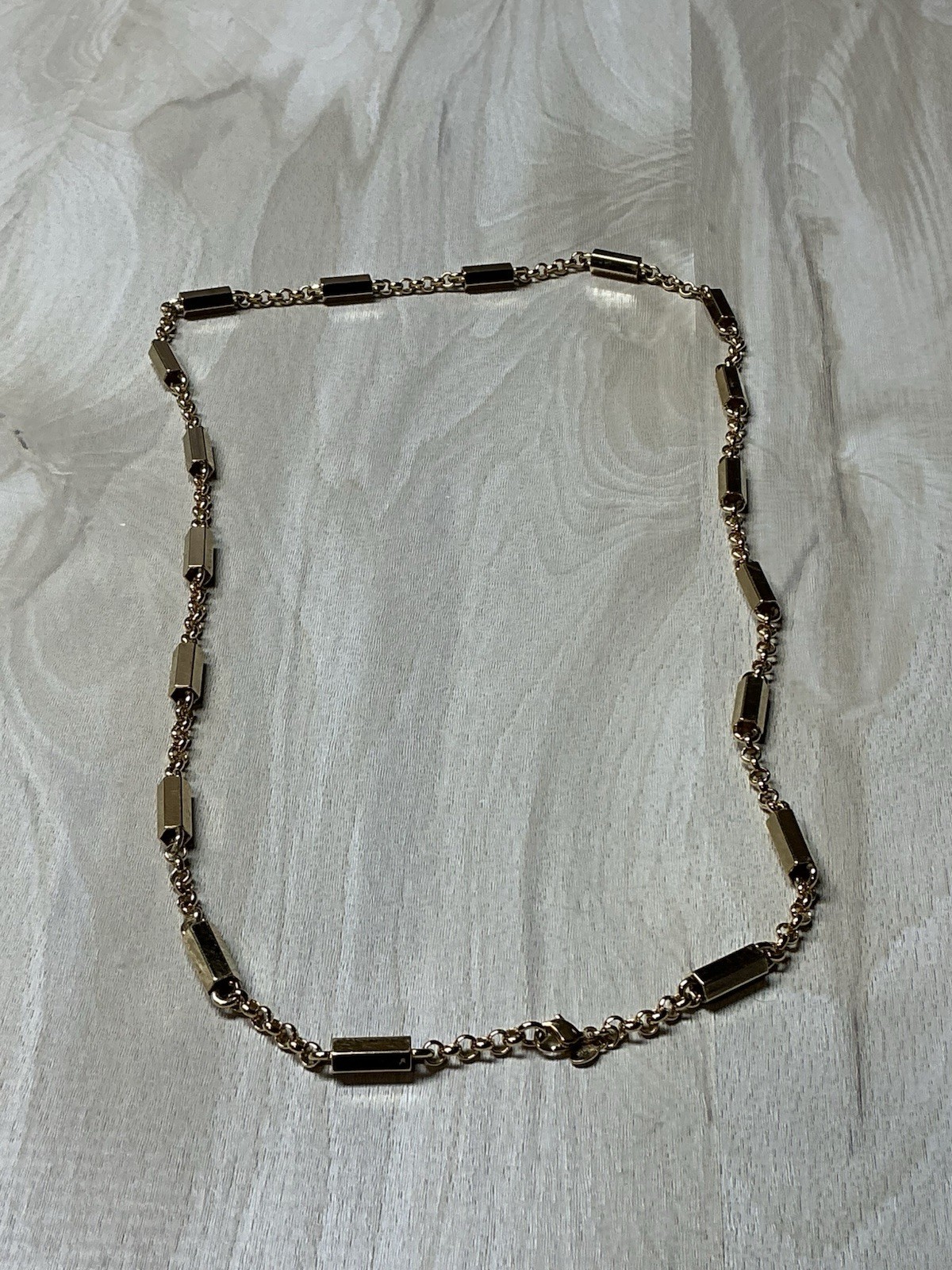 Vintage Monet Gold Tone Chunky bar link Chain Necklace 28″