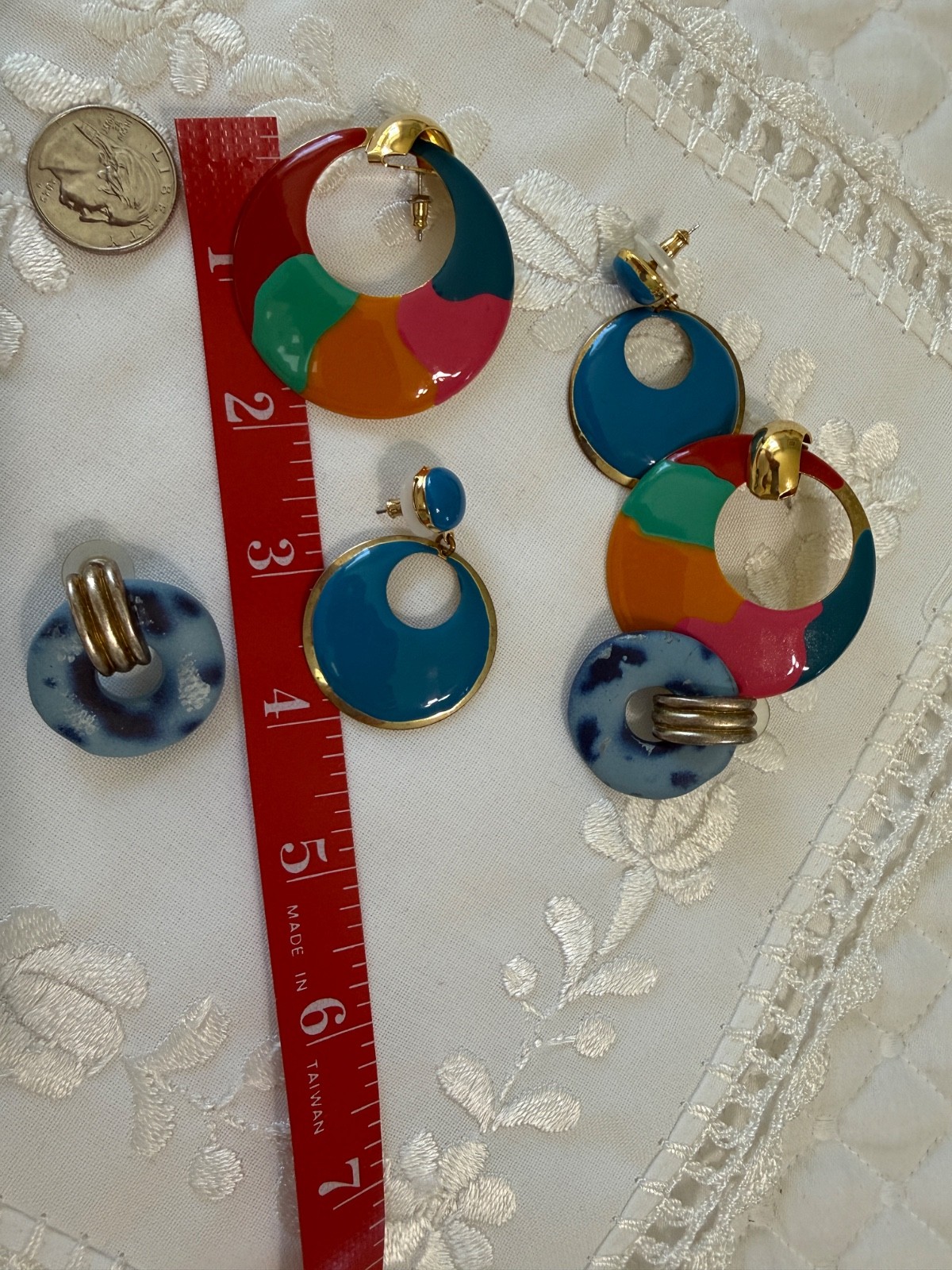 Vintage Pierced Earrings. 1990’s. Fun! Lightweight. 1980’s. Excellent Condition.