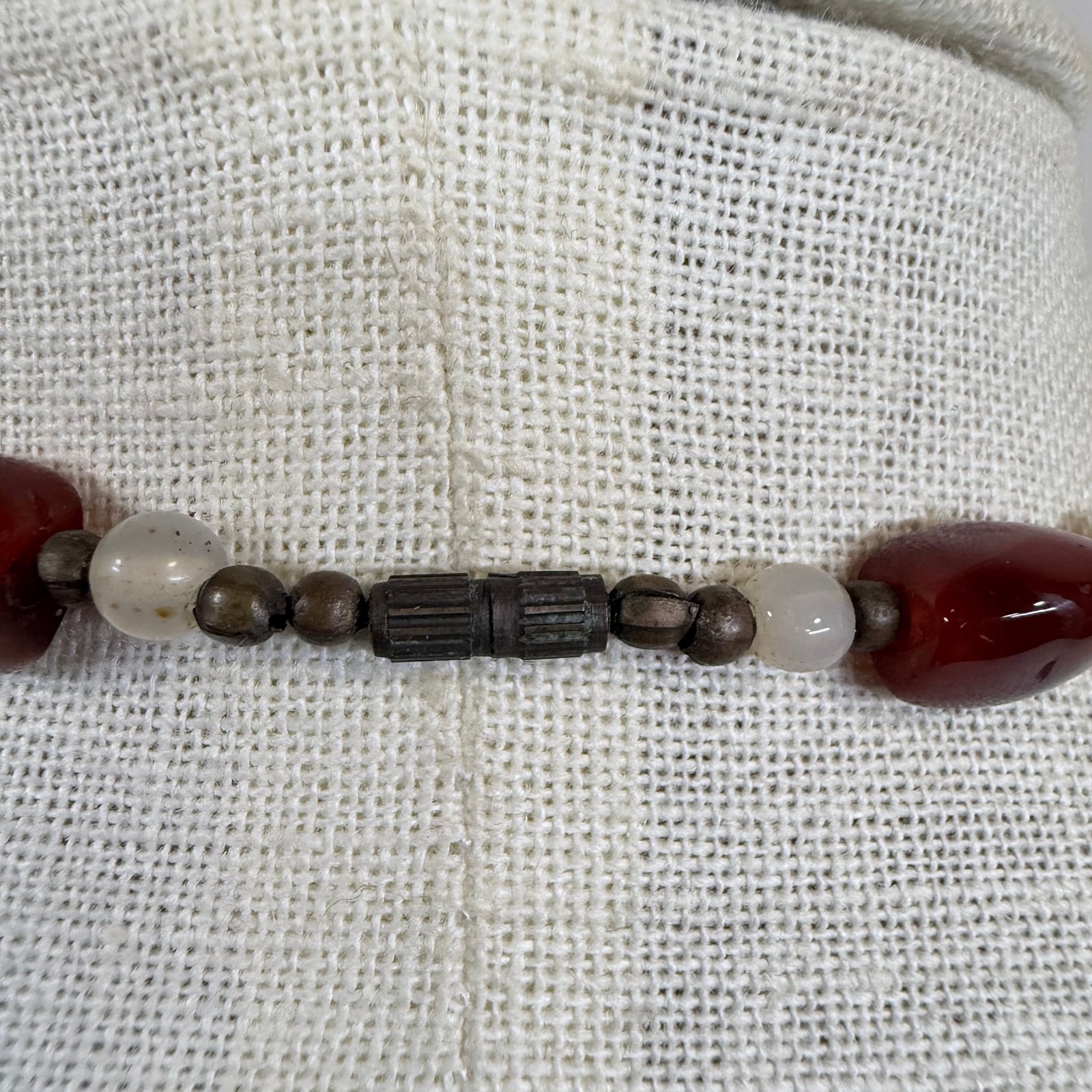 Vintage Beaded Necklace Semi Precious Earth Tones