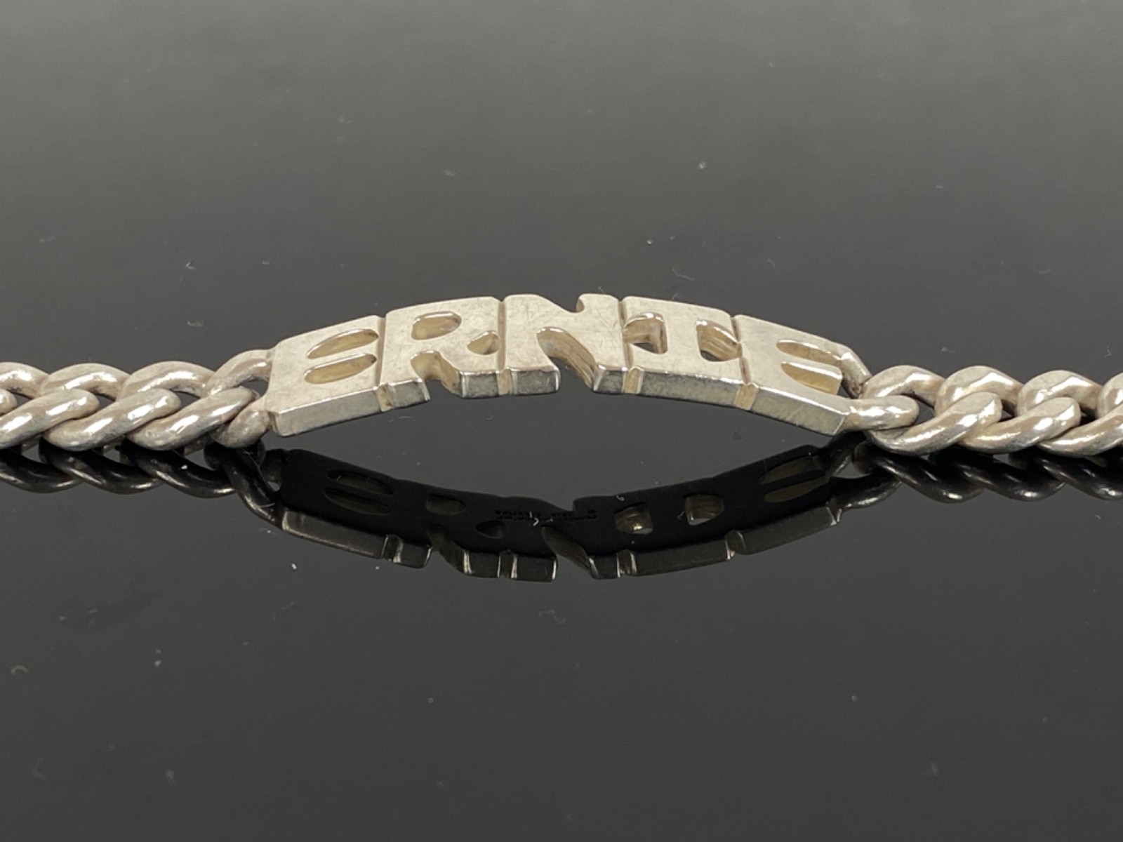 LEONORE DOSKOW Vintage Sterling Silver “Ernie” ID Bracelet – 34.8g / circa 1978