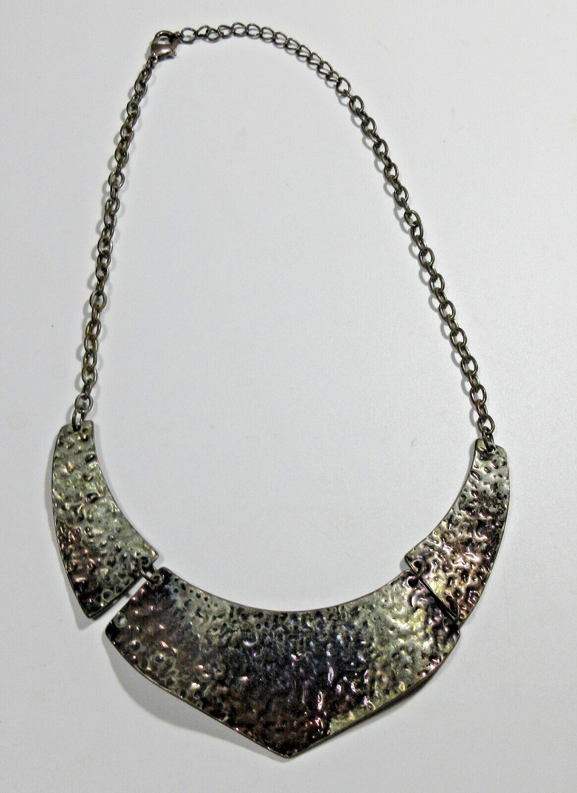 VTG UNUSUAL 19″ Geometric COLORFUL metal hanging decor 1 Loop miss Necklace