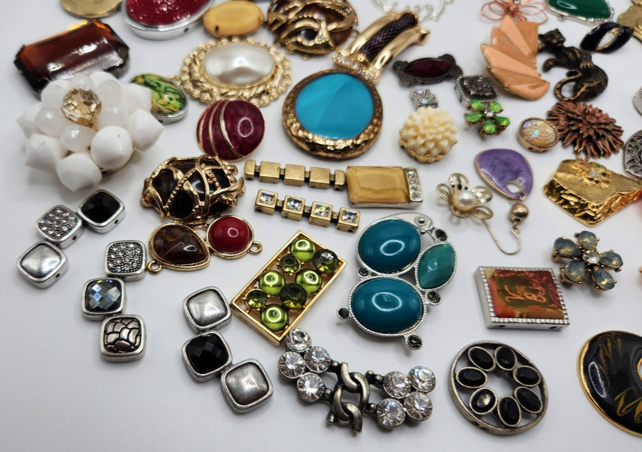 Craft Jewelry Pieces Junk Drawer Lot 50 Different Pieces