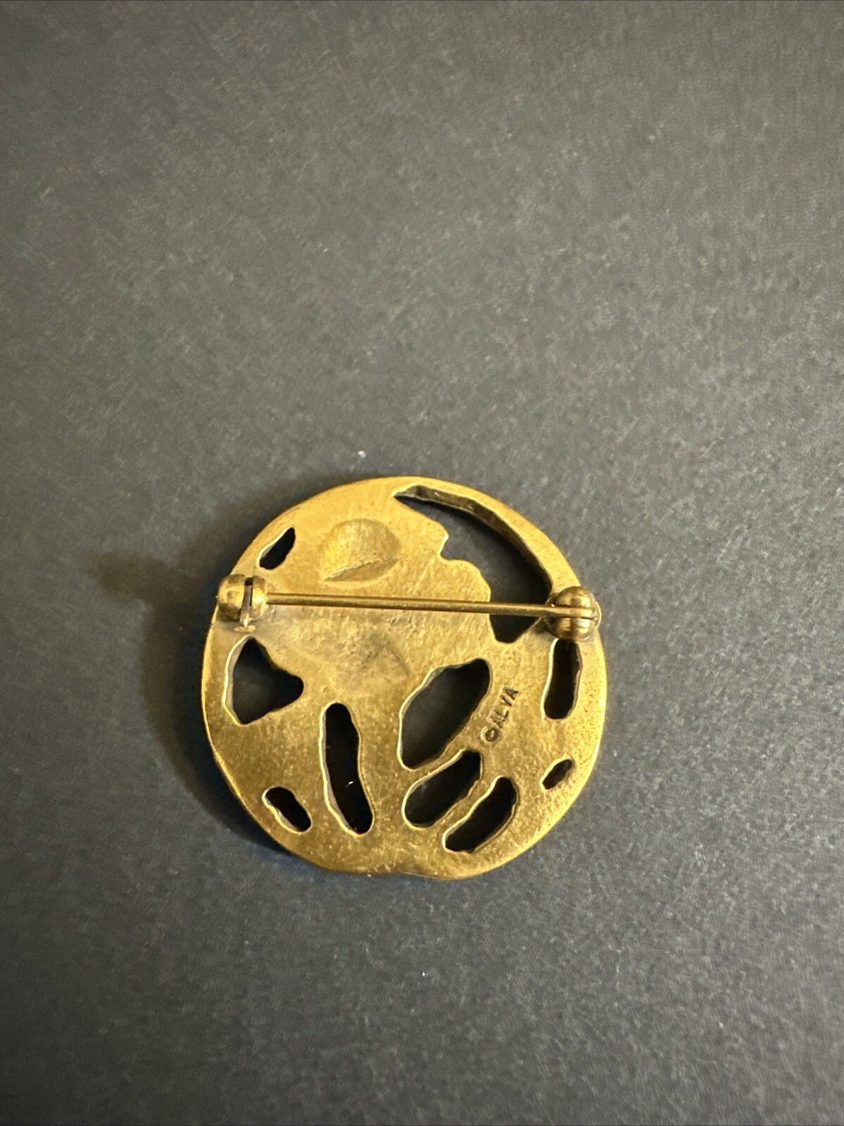 Vintage Alva Flower Art Nouveau Revival Museum Replica Brooch /Pin Jewelry.