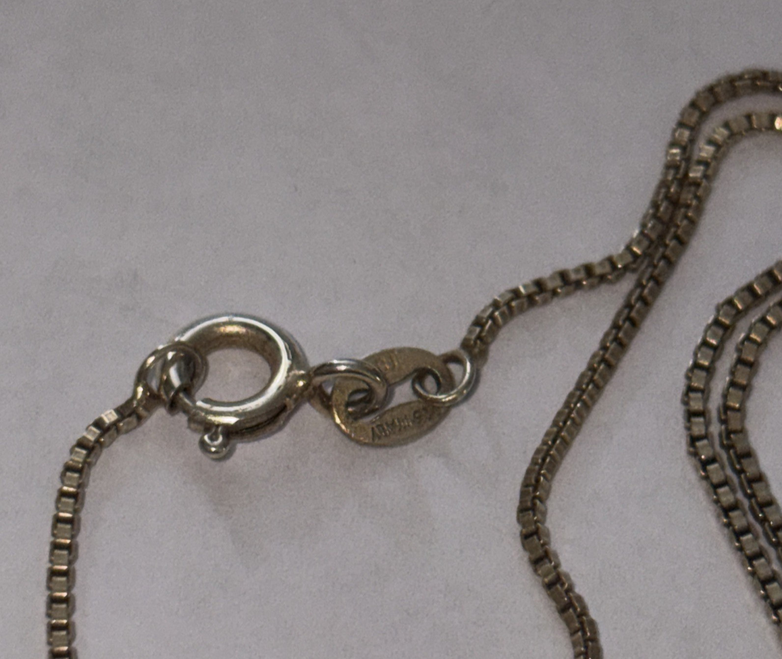Gold Tone Sterling DBJ Multi-Gemstone Pendant Necklace Italy 17″ Long 925 Chain