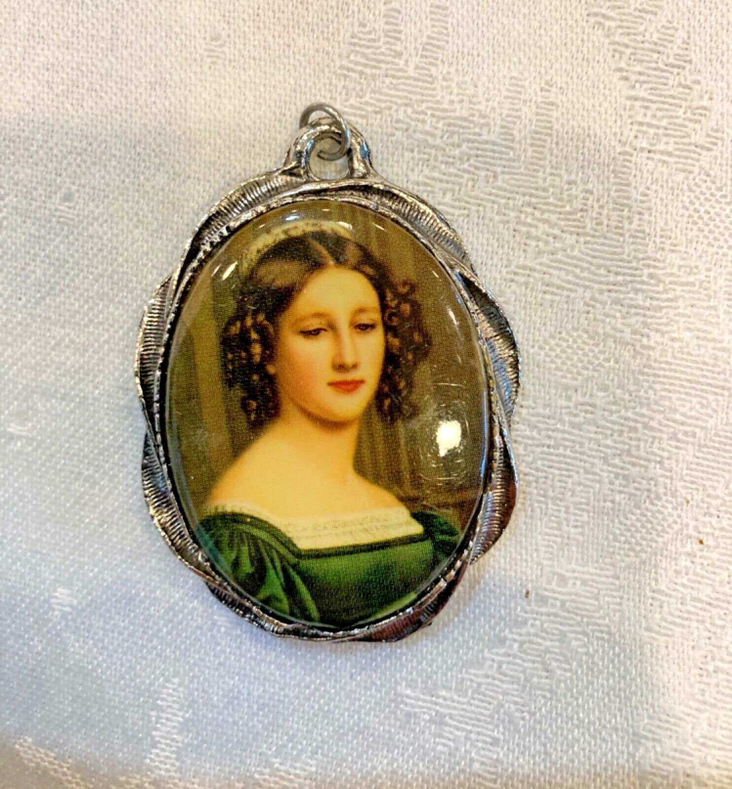 Pendant, Vintage, Sterling Silver Frame ? Not Sure. 2.1/4 “ Preowned Mint Cond.