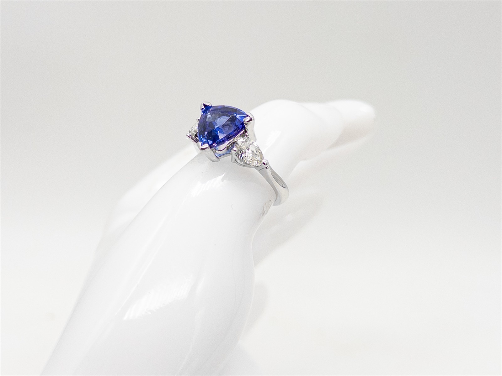 Designer $9000 4ct Trillion D BLOCK Tanzanite VS H Diamond Platinum Ring 10g