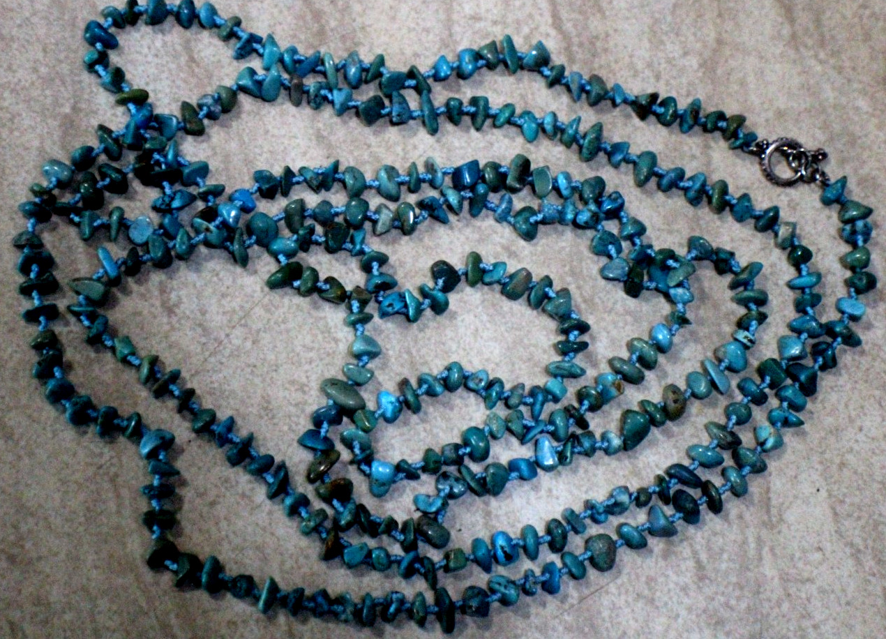 7 Different S silver and Turquoise Beads Necklaces Lot