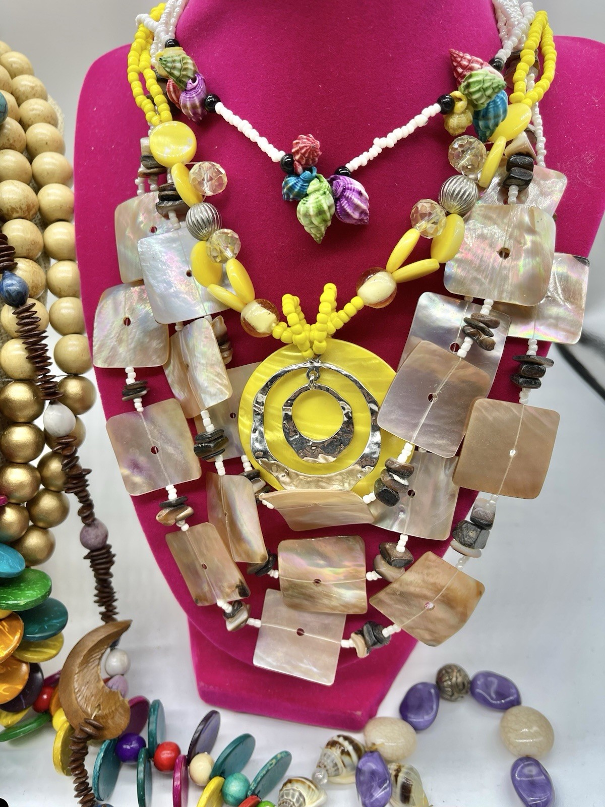 Jewelry Vtg To Mod Safari Boho Wood Beach Shells Mop ++ Pcs Lb Lot JL210