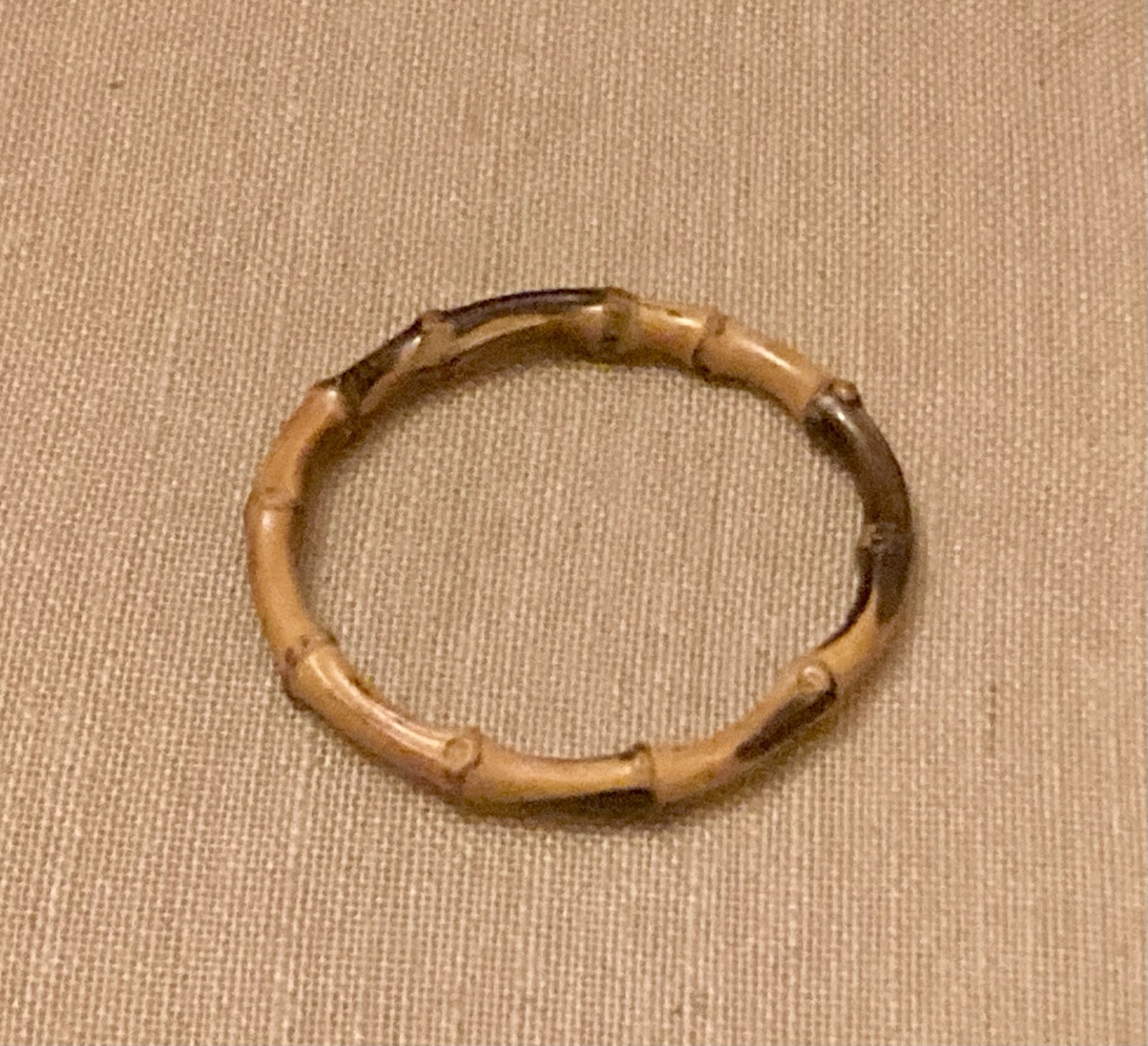 Vintage Burned Bamboo Wood Bangle Bracelet Rustic Boho Lot of 2
