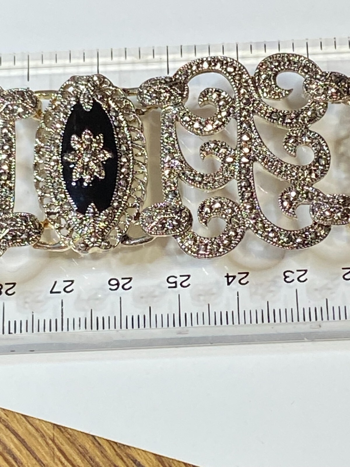 Victorian Wide Revival Bracelet Edwardian Design 8 Inch
