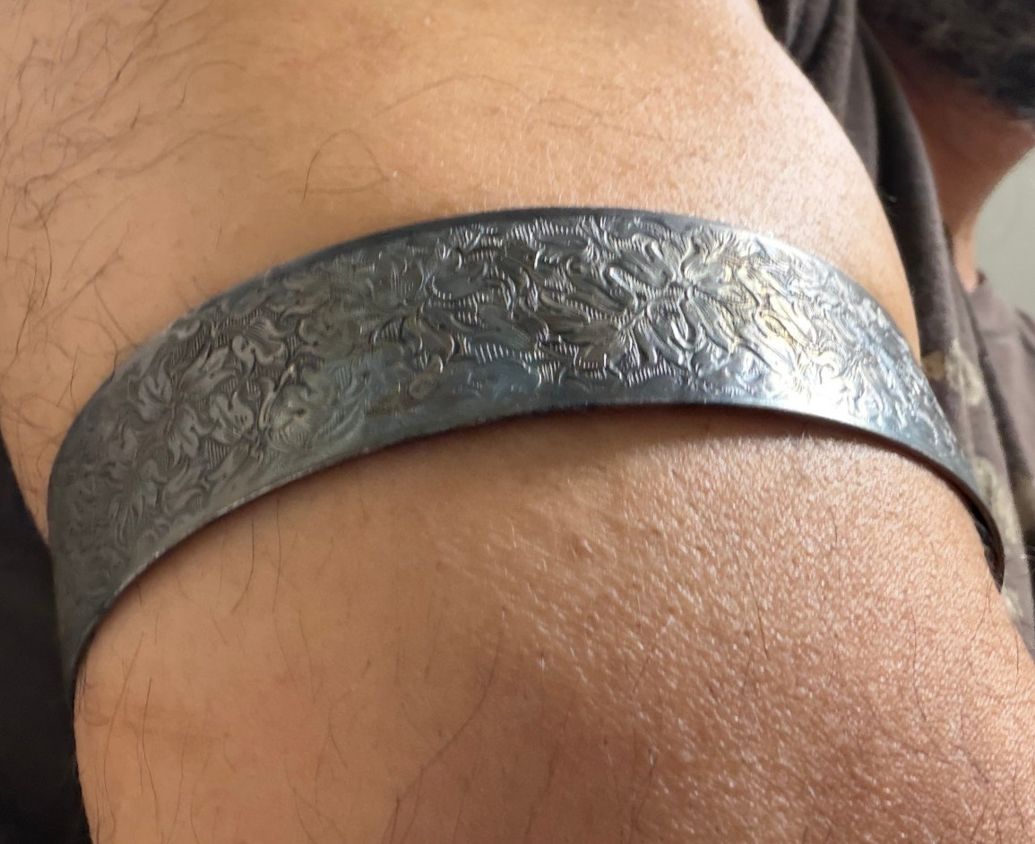 VINTAGE INDIAN COPPER UPPER ARM BICEP CUFF CHOKER ADJUSTABLE APPROX. 12″