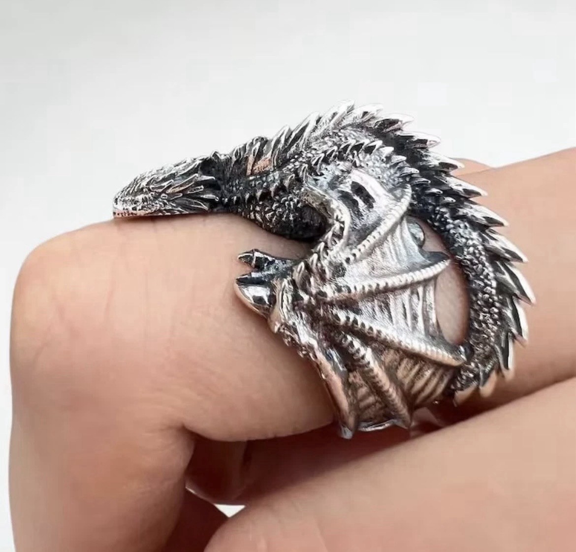 Vintage Gothic Fantasy Adjustable Punk Dragon Ring