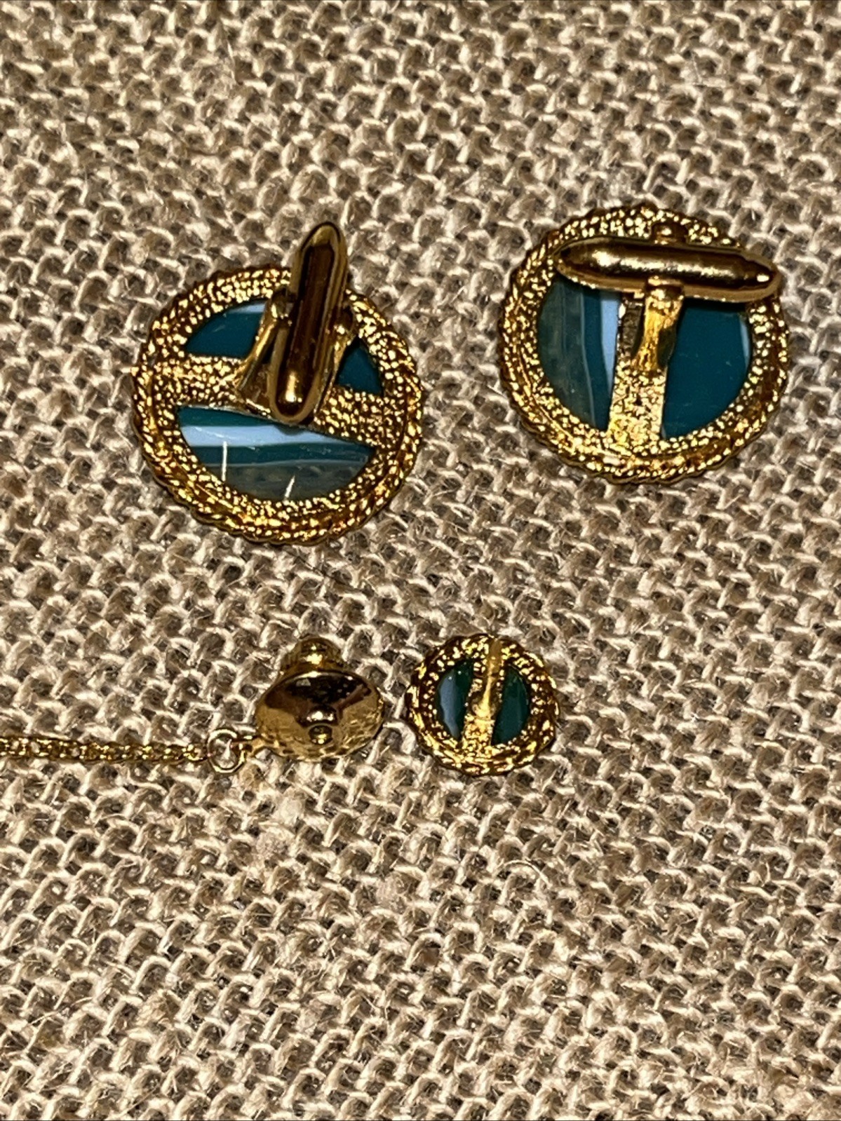 HADLEY Andrea Bouchard Collection Cufflinks & Tie Tack Set VINTAGE