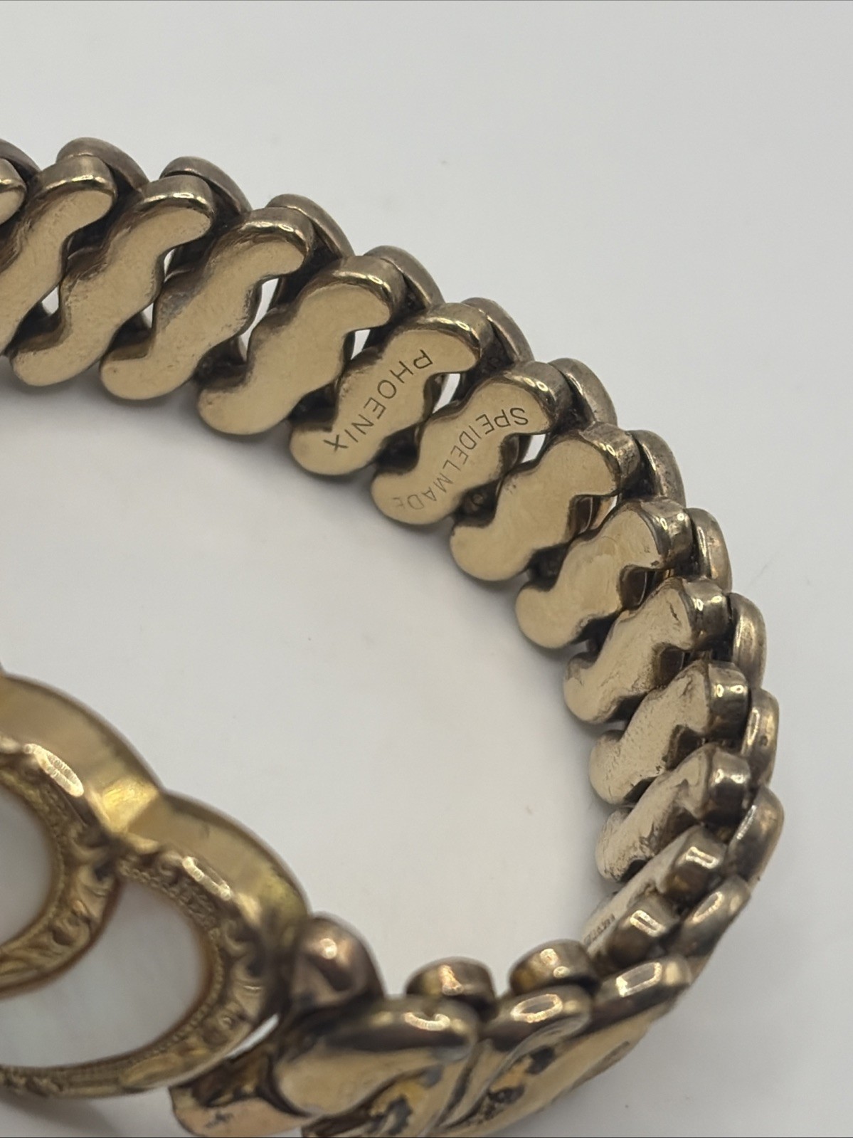 Mother Of Pearl Vintage Sweetheart Bracelet Antique Heart Stretch GF Expansion