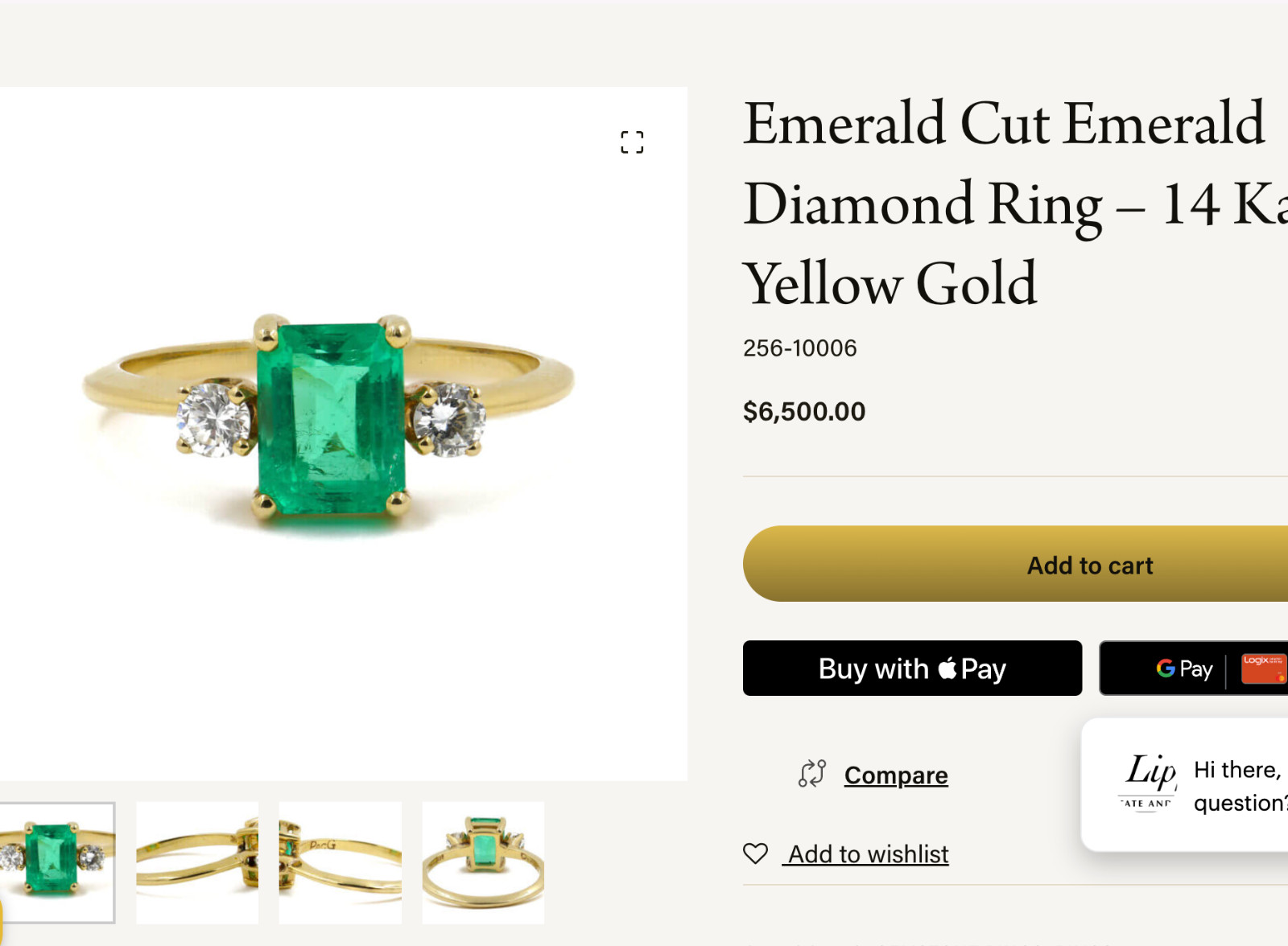 Natural Zambian Emerald & Diamond Ring 14K Gold Vintage 1.1CT Emerald Size 7