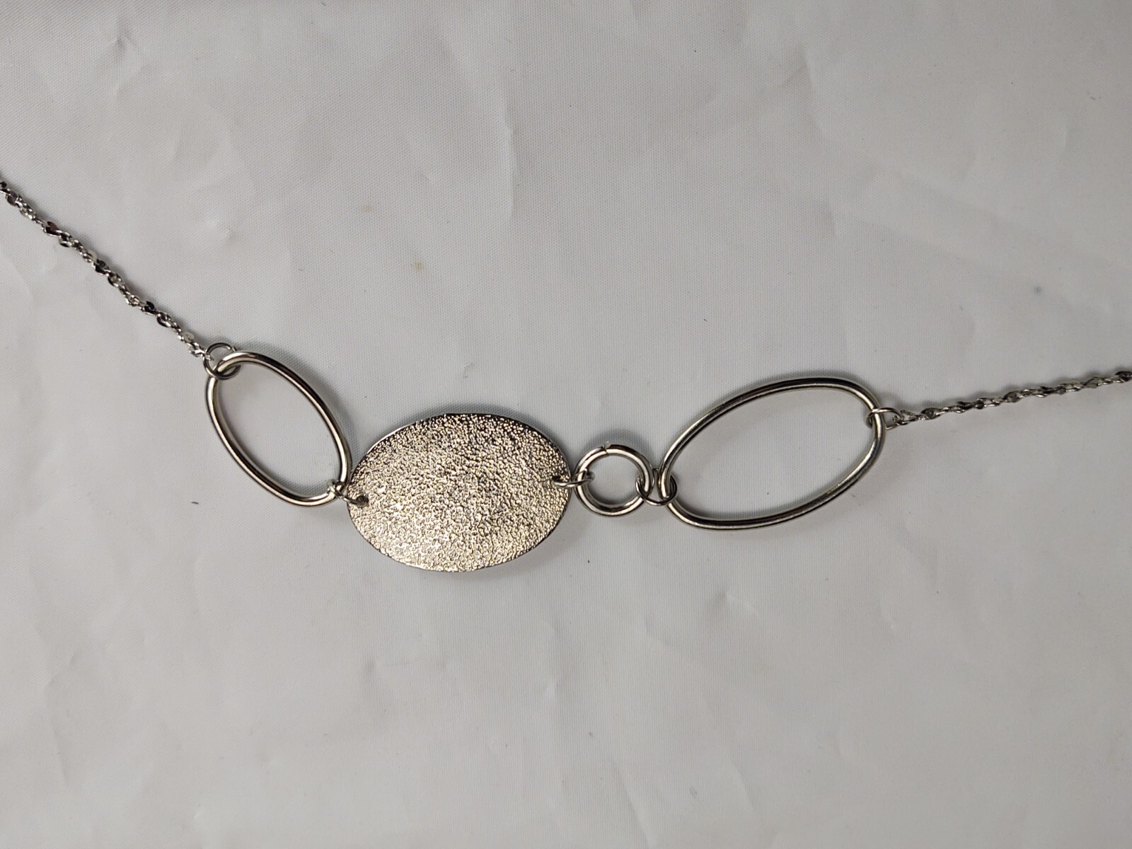 Vtg Gwen Necklace Long Silver Tone Glitter Unique Beads Crystals Costume Jewelry
