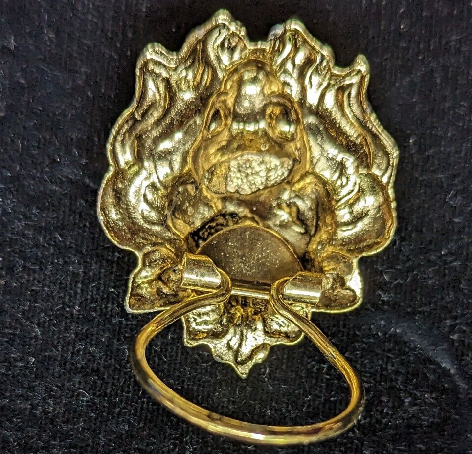 Brass Lion Pin Clip Lapel Pin Brooch or Other Post 1950