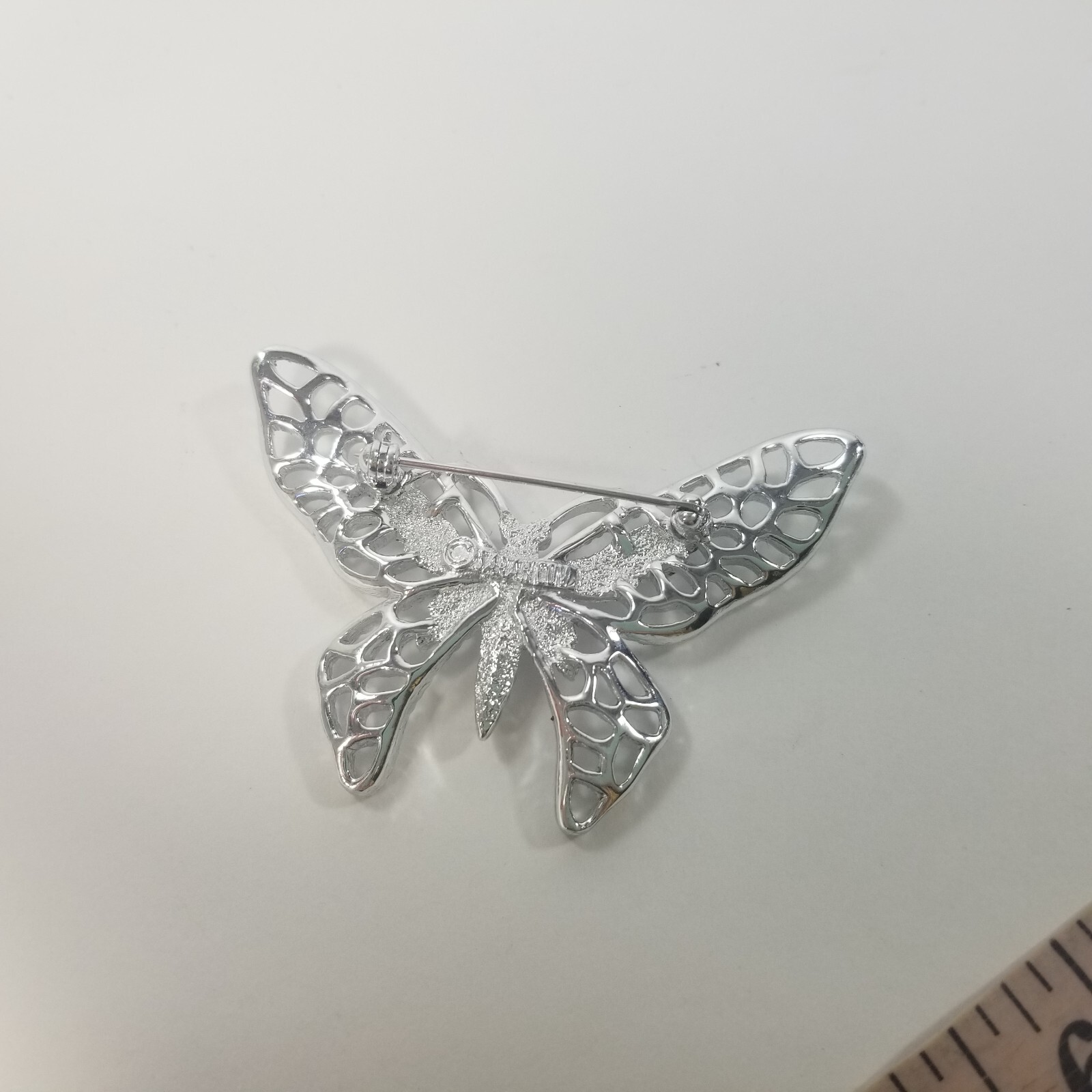 Signed Sarah Coventry Vintage 1971 Silver Tone Madame Butterfly Brooch 2.5″