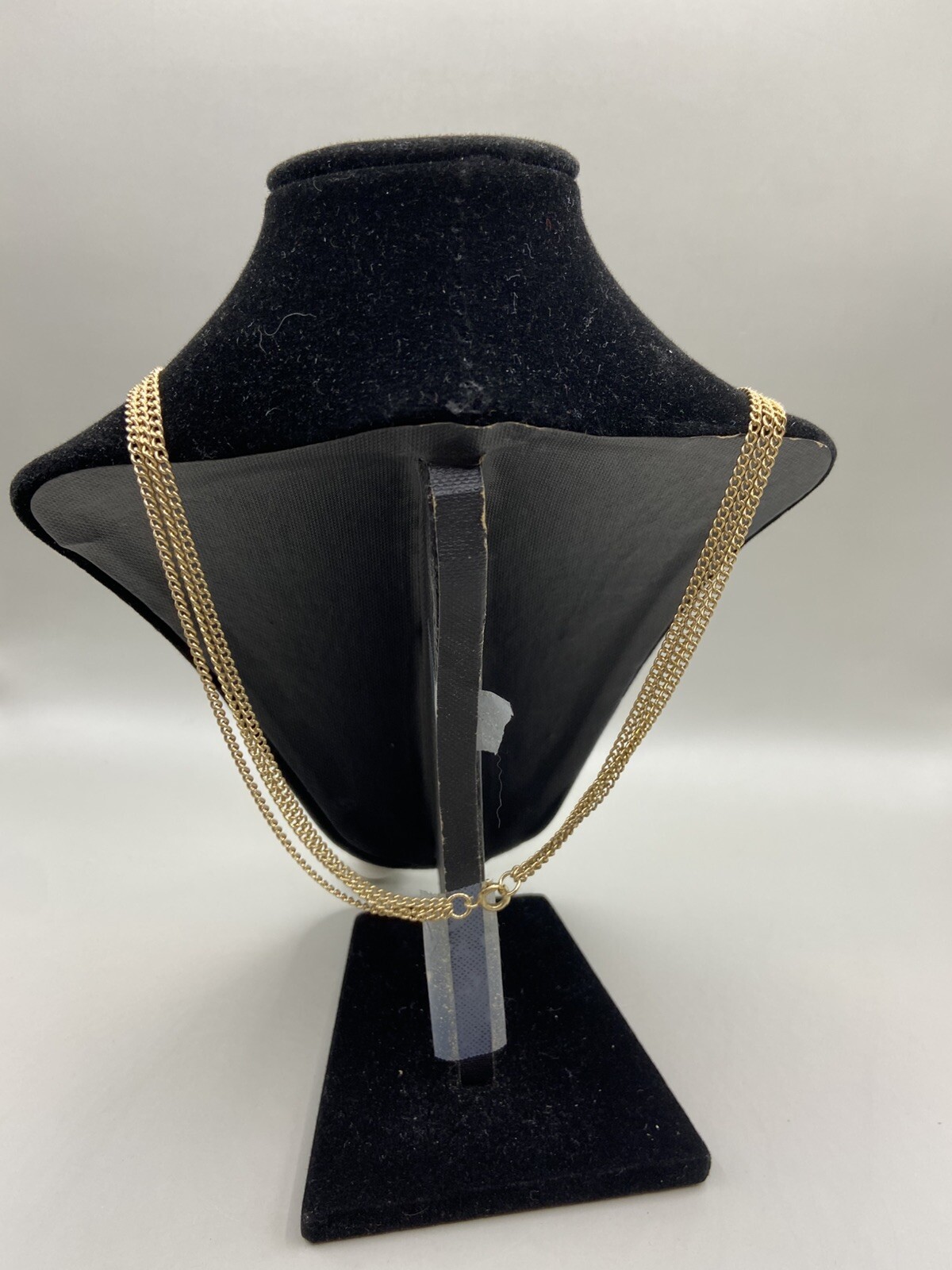 Vintage Gold Tone Multi Strand Necklace w/Tassel Style Pendant