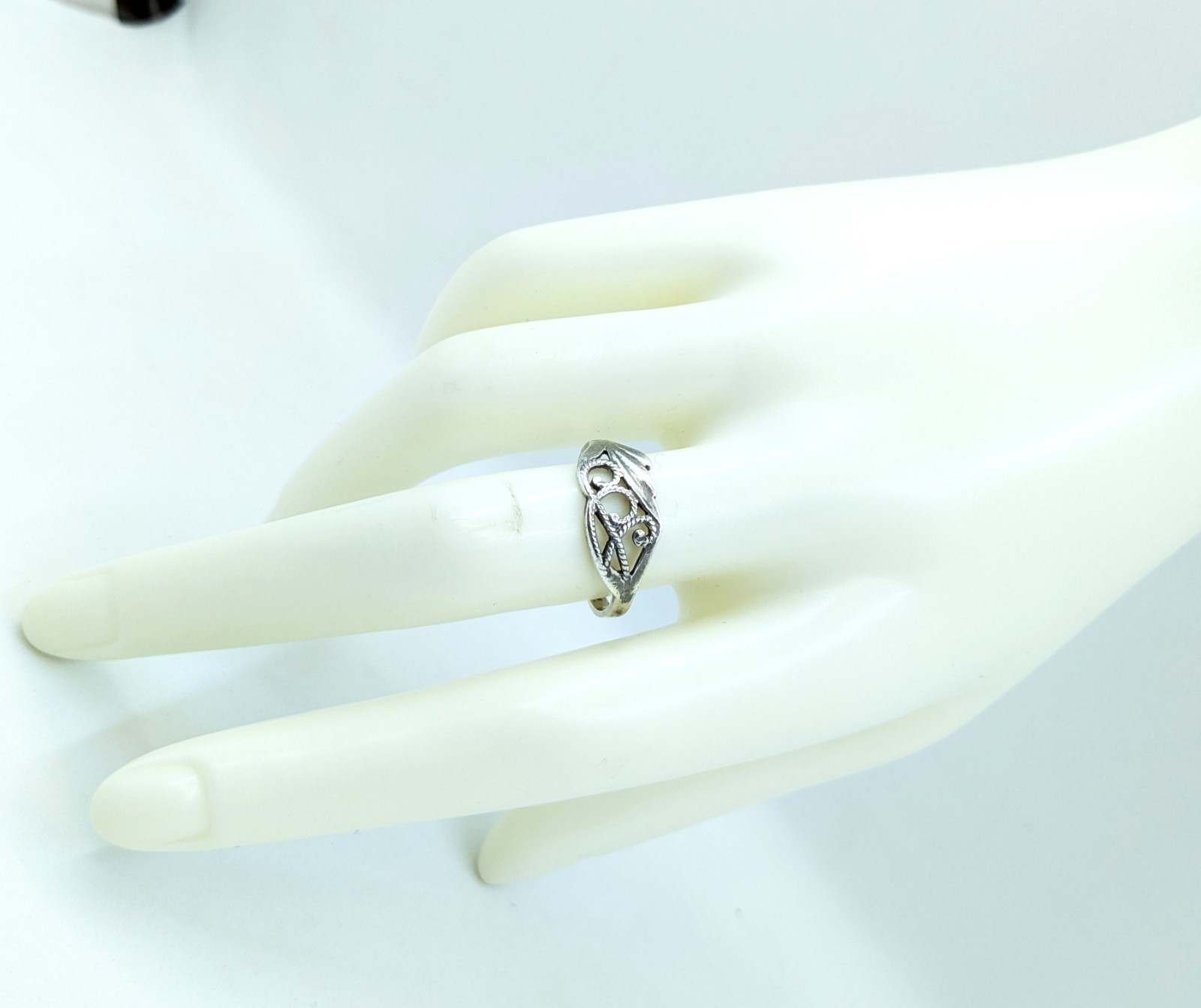 Vintage Elegant Soviet RING Silver⭐925 stamp Star USSR-size: 9US (19mm) | UA #92