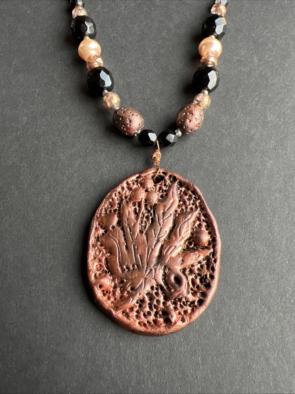 Peace Love Dopamine Weed Leaf Necklaces Vintage Copper Silver Tones Necklace LOT