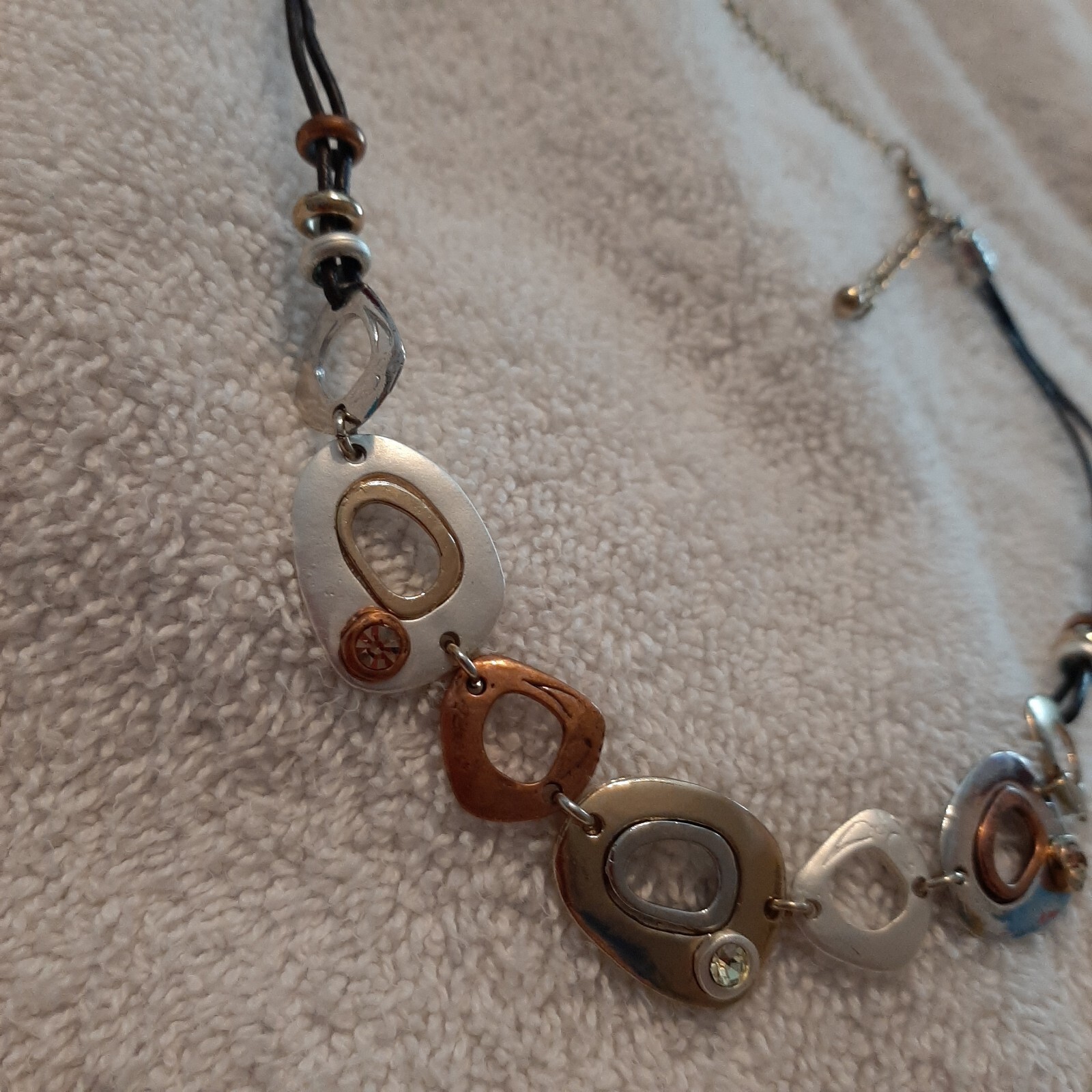 Mix Media Necklace With Gems 20” Chain Only