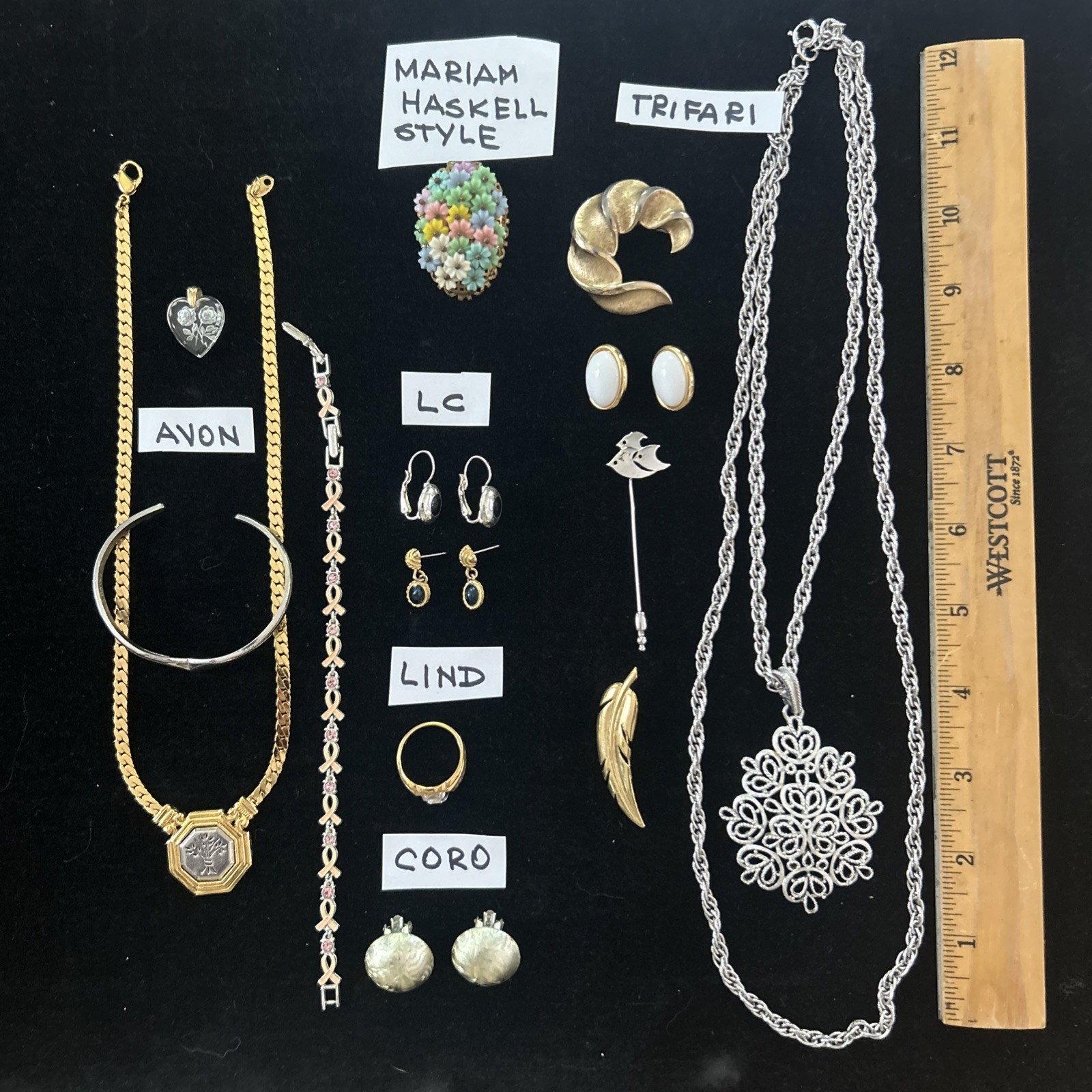 66 Vintage lot jewelry unbranded wearable Trifari Monet Coro Marian Haskell Sty