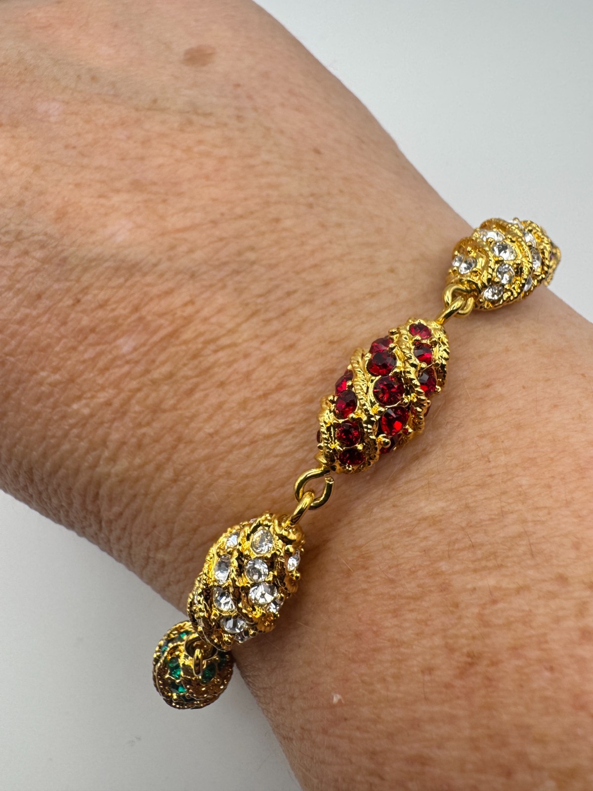 Vintage JBK Bracelet Camrose & Kross Jacqueline Kennedy Royal Easter Egg Link