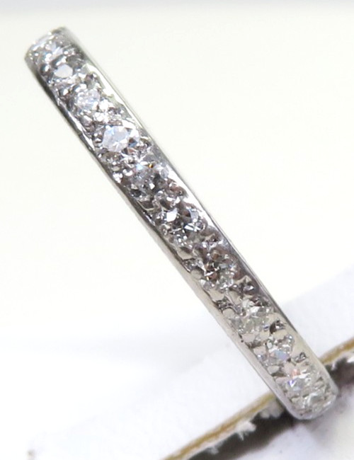 Antique Deco 1920’s Wedding Eternity Platinum Band Ring Size 7 UK-N1/2 EGL USA