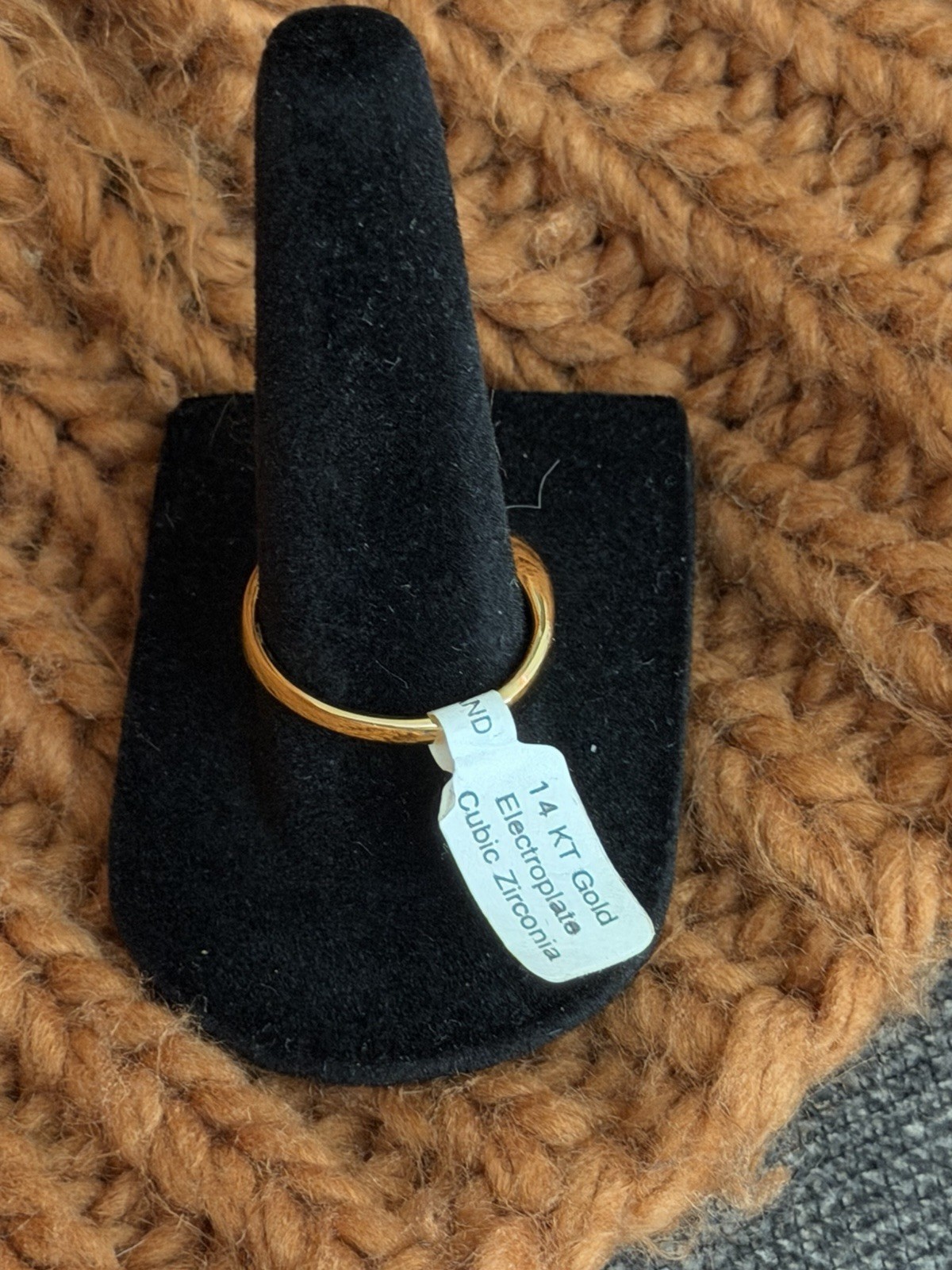 14k Gold Electroplated size 9 ring , vintage deadstock