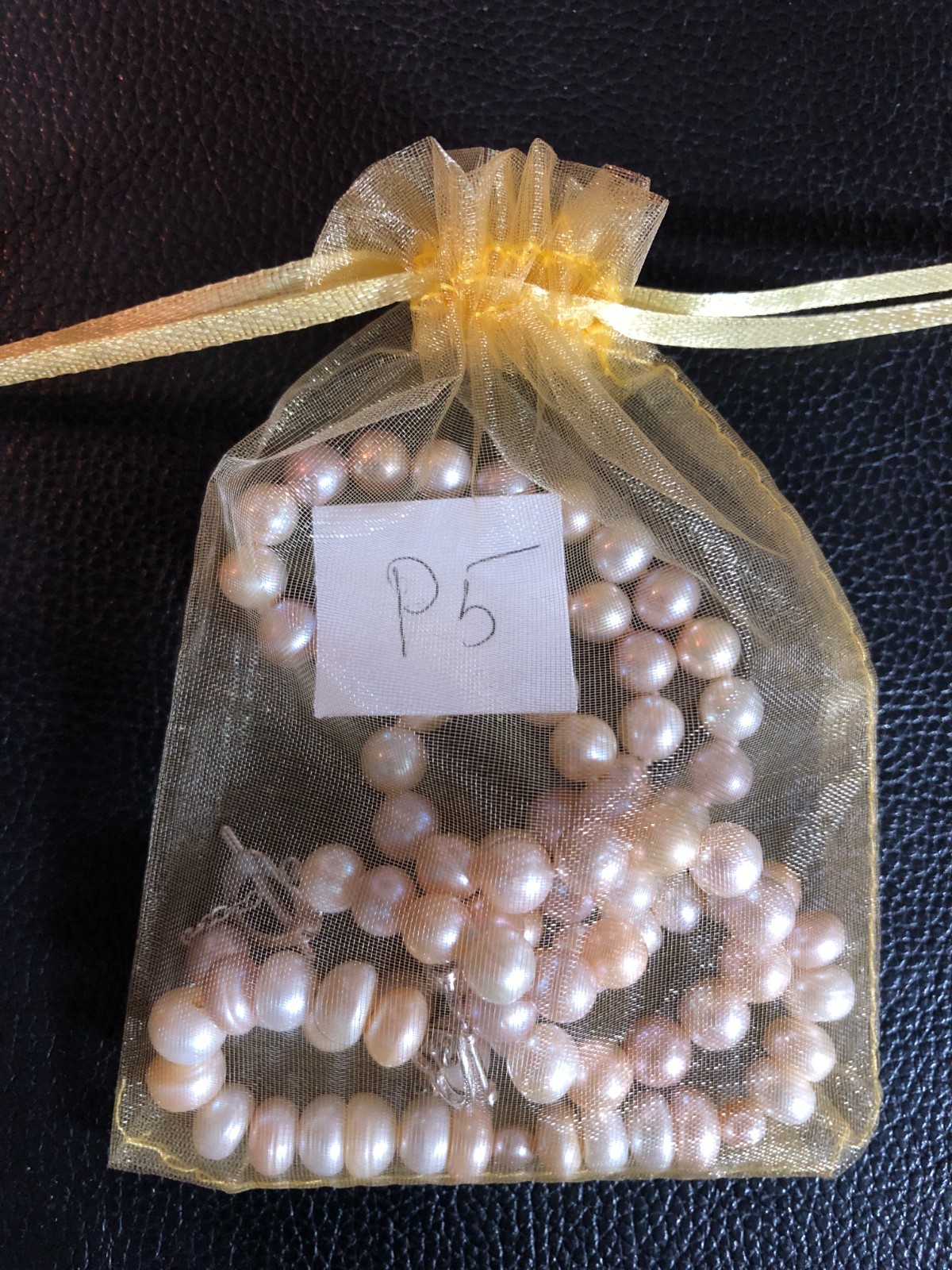 Pastel Multi-Color Cultured Pearl Strand Necklace Peach Gold Pink +Bracelet P5