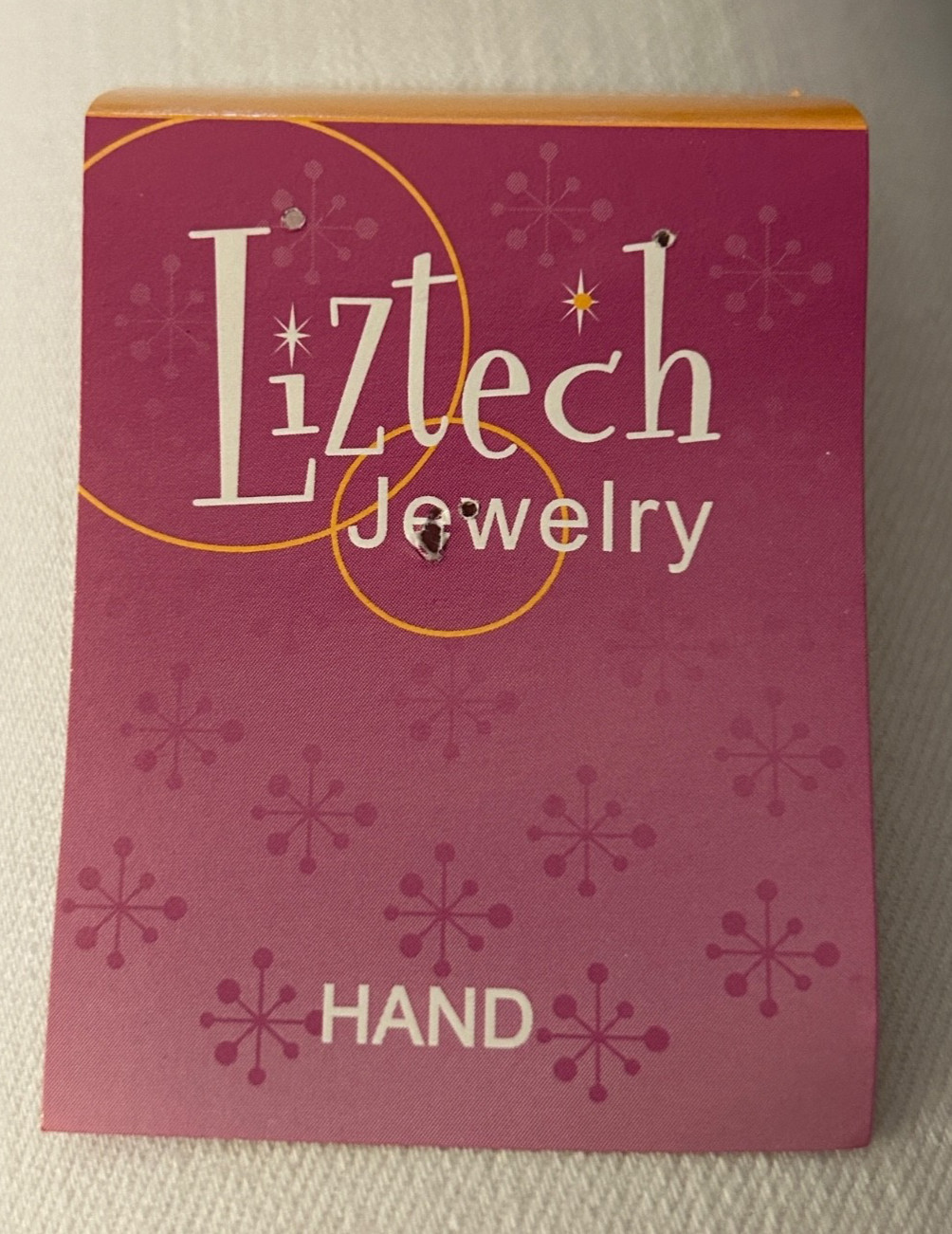 2006 LIZTECH Hand Pin Brooch Beaded Wire Wrapped Signed with Story Card