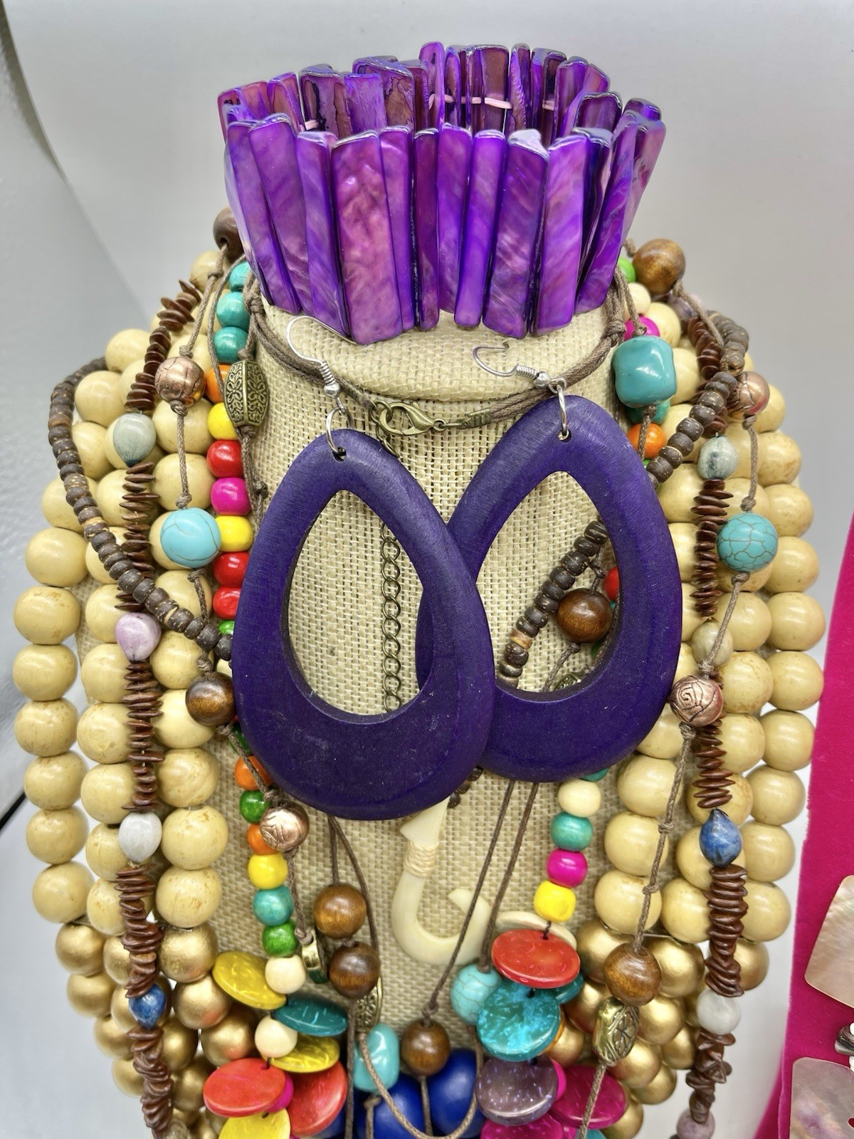 Jewelry Vtg To Mod Safari Boho Wood Beach Shells Mop ++ Pcs Lb Lot JL210