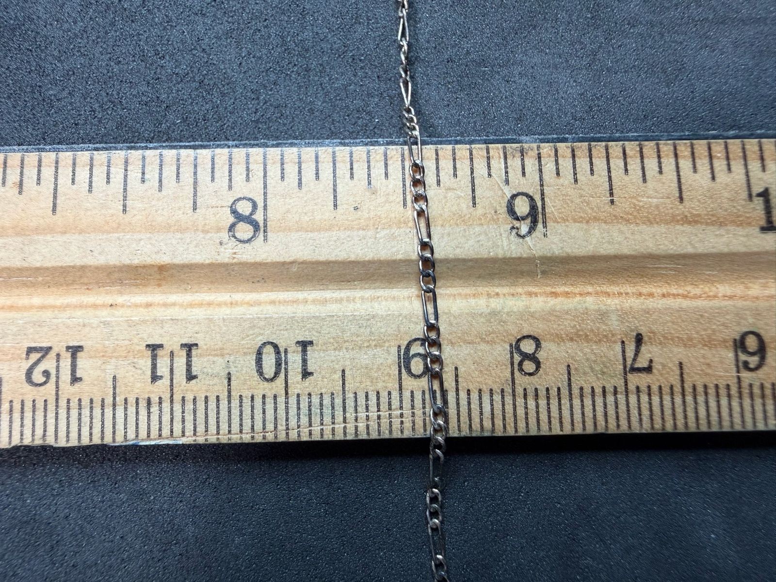1.66g Vintage Sterling Silver 925 Figaro Link Chain Necklace 20 in M