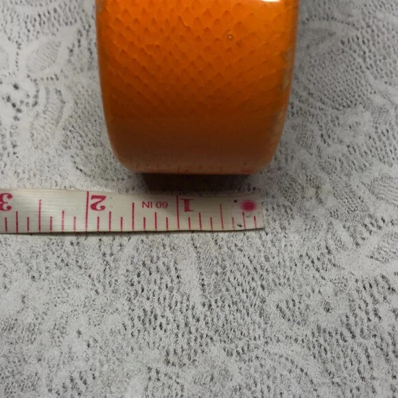 Vintage lucite and wood orange snakeskin bangle bracelet boho statement vibrant