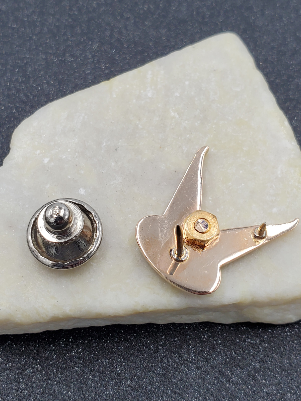 10k Real Yellow Gold Vintage Idaho 17 Years Safe Pilot Award Aviation Lapel Pin