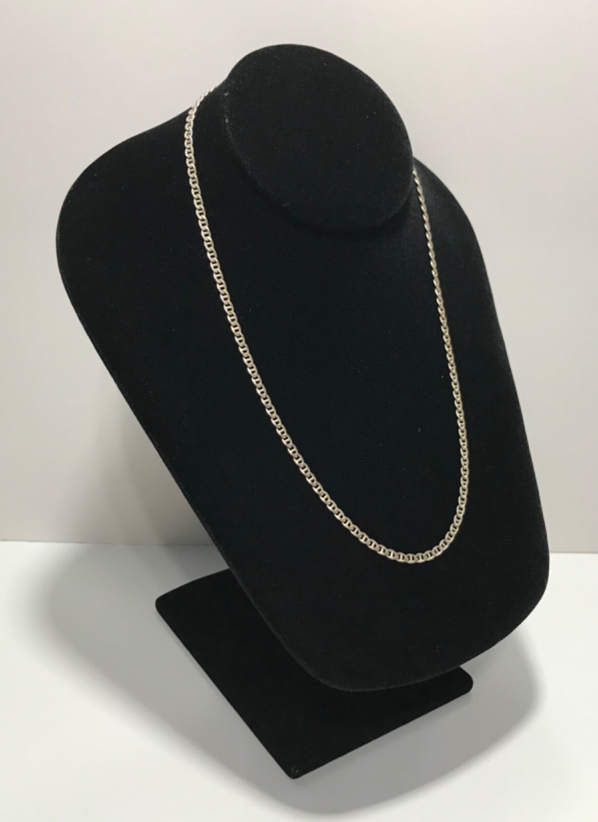 Vintage Sterling Silver 925 Italy Anchor Mariner Link Necklace 18.5~3.20mm