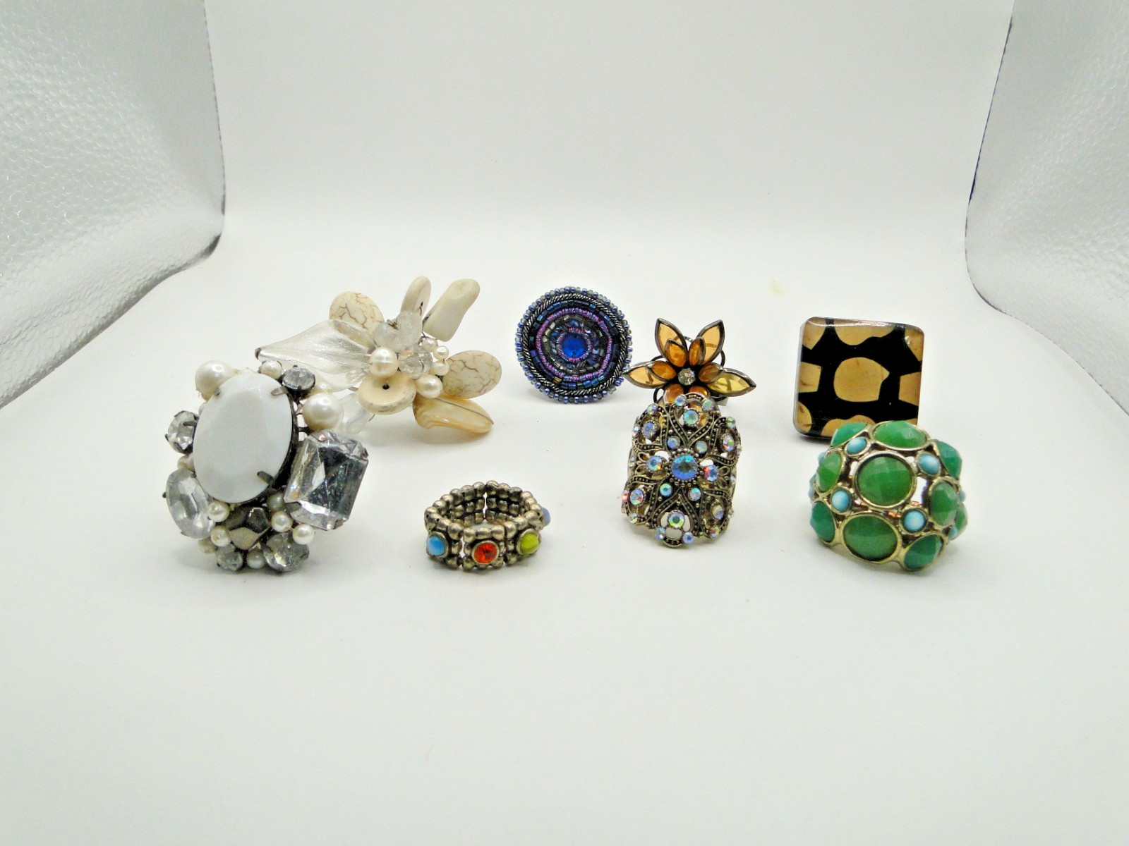 Lot of Eight Unique Vintage Expansion Rings