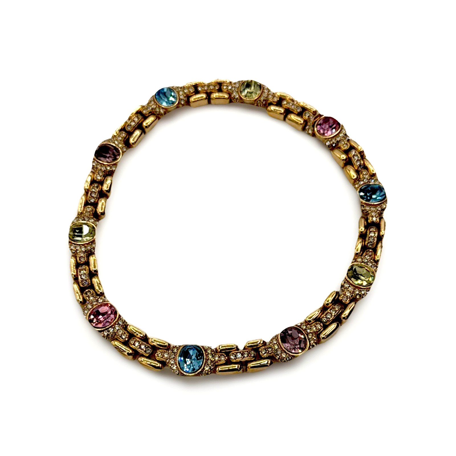 Rare Vintage Signed Ciner Multi‑Color Rhinestone Necklace | Stunning Collectable