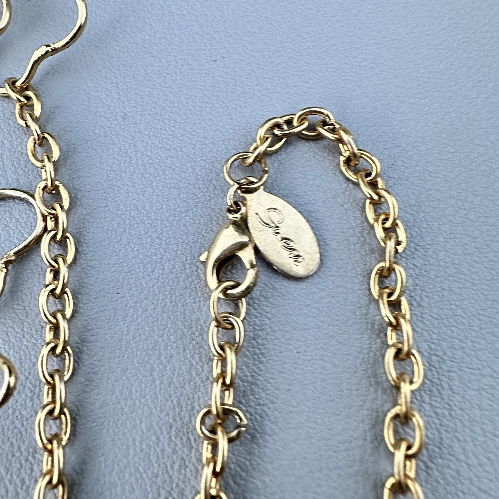 Heart Necklace Chain Gold Tone Open Link Long Love Layering Gwen Vintage 30”