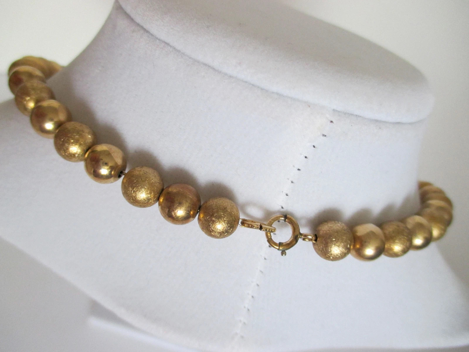 12K Gold Filled Beaded Necklace Designer Signed A&Z 12K Gold Filled Strand