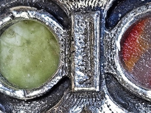 Vintage Miracle Britain Faux Stones Pewter Tone Brooch