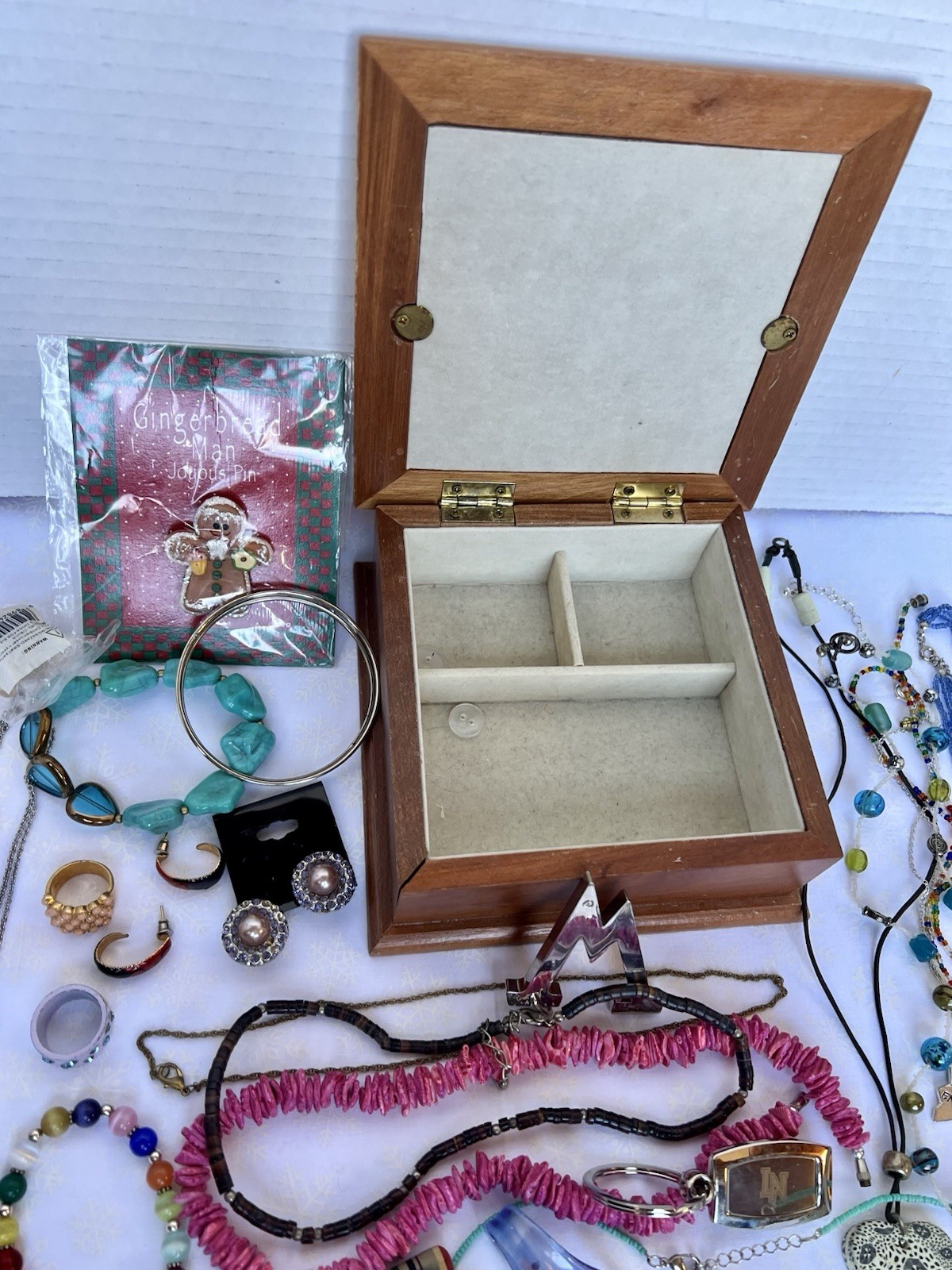 Jewelry Box With Jewelry Lot 1lb 8oz Vtg Ceramic Wood Box Jewelry & More!