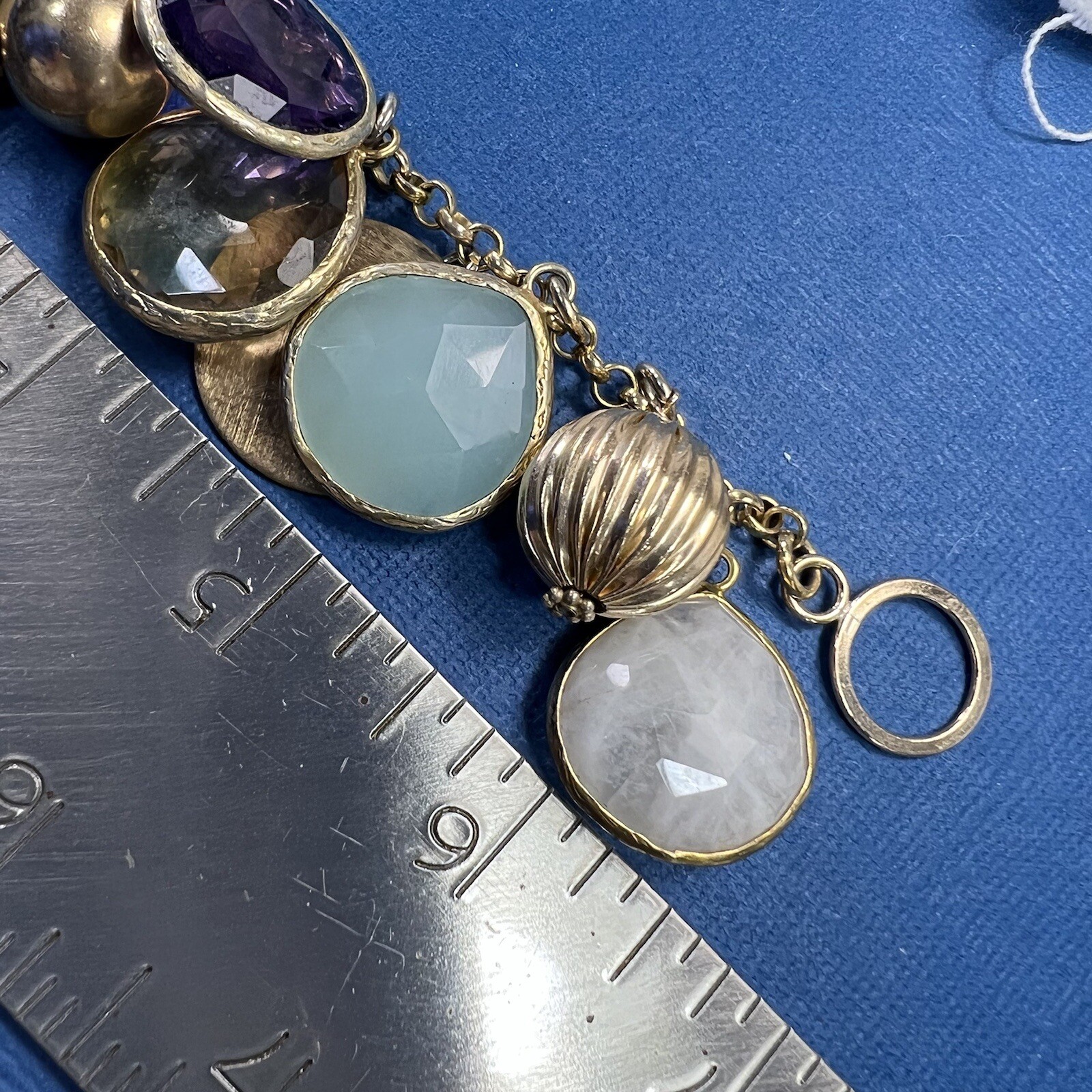 Vintage 1/20 12K gold filled 7 1/4″ bracelet Citrine, Purple Spinel