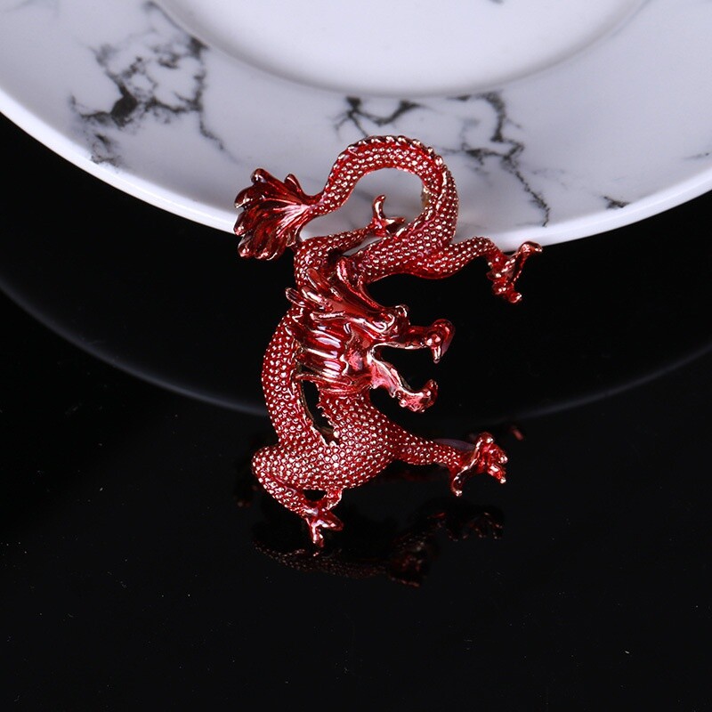New Enamel Dragon Women Coat Brooch Pin Accessories Vintage Antique Jewelry